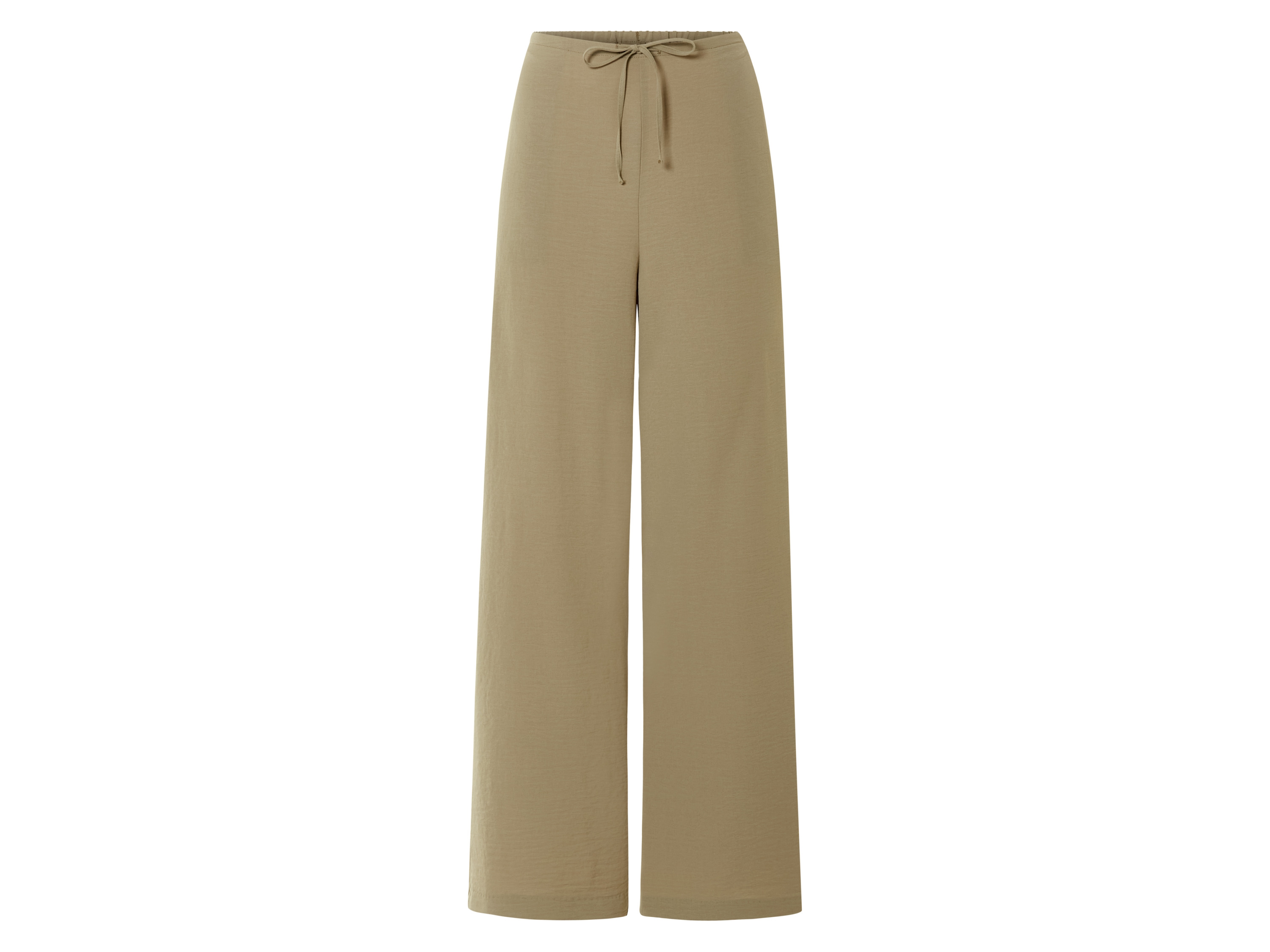 esmara Spodnie wide leg damskie o wyglądzie satyny Khaki, M40/42