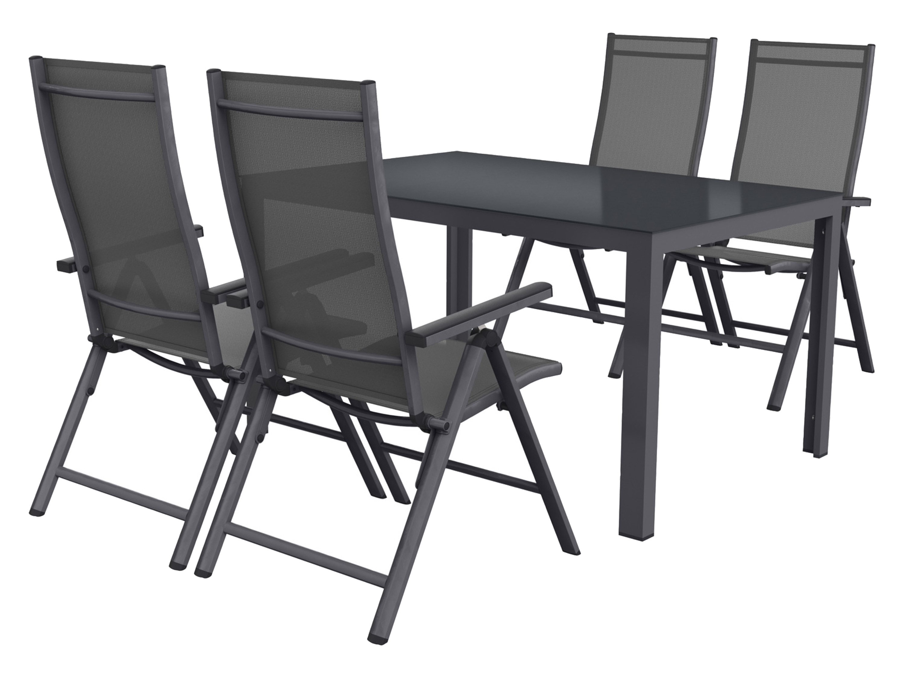 Livarno home Zestaw aluminiowych mebli ogrodowych Houston, stól i 4 fotele