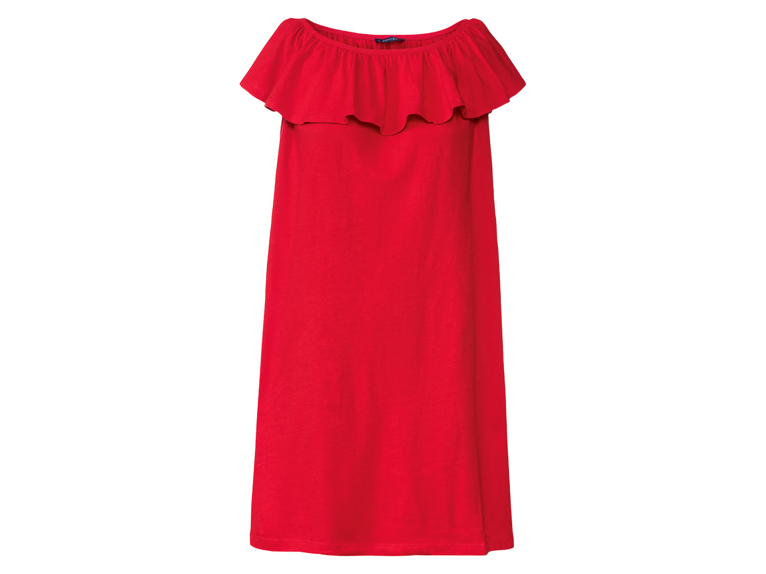 esmara Sukienka damska bawełniana z dekoltem typu carmen Czerwony, M40/42