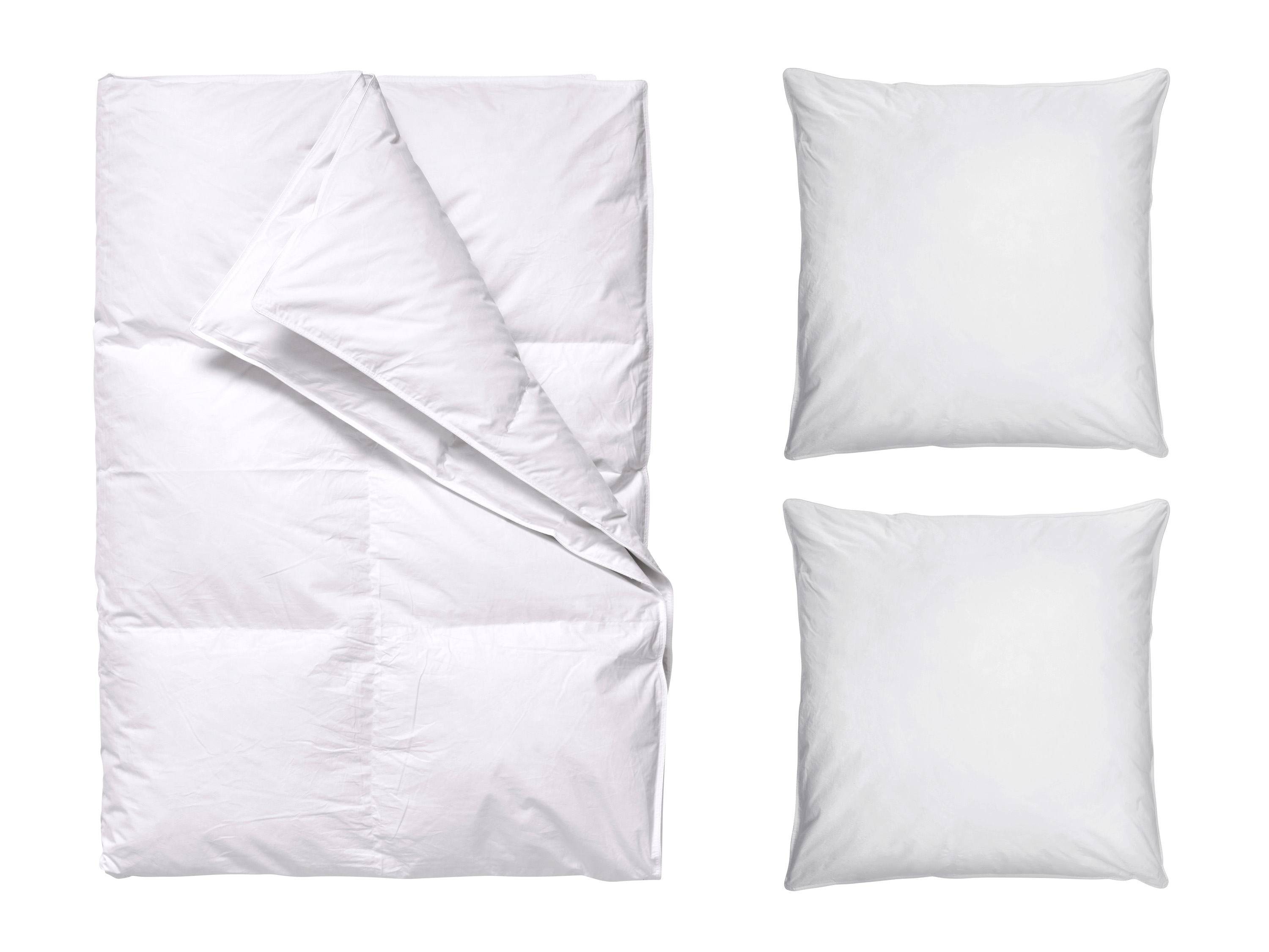 Livarno Zestaw Kołdra z pierza i puchu, 160 x 200 cm z 2 poduszkami z pierza i puchu, 80 x 70 cm