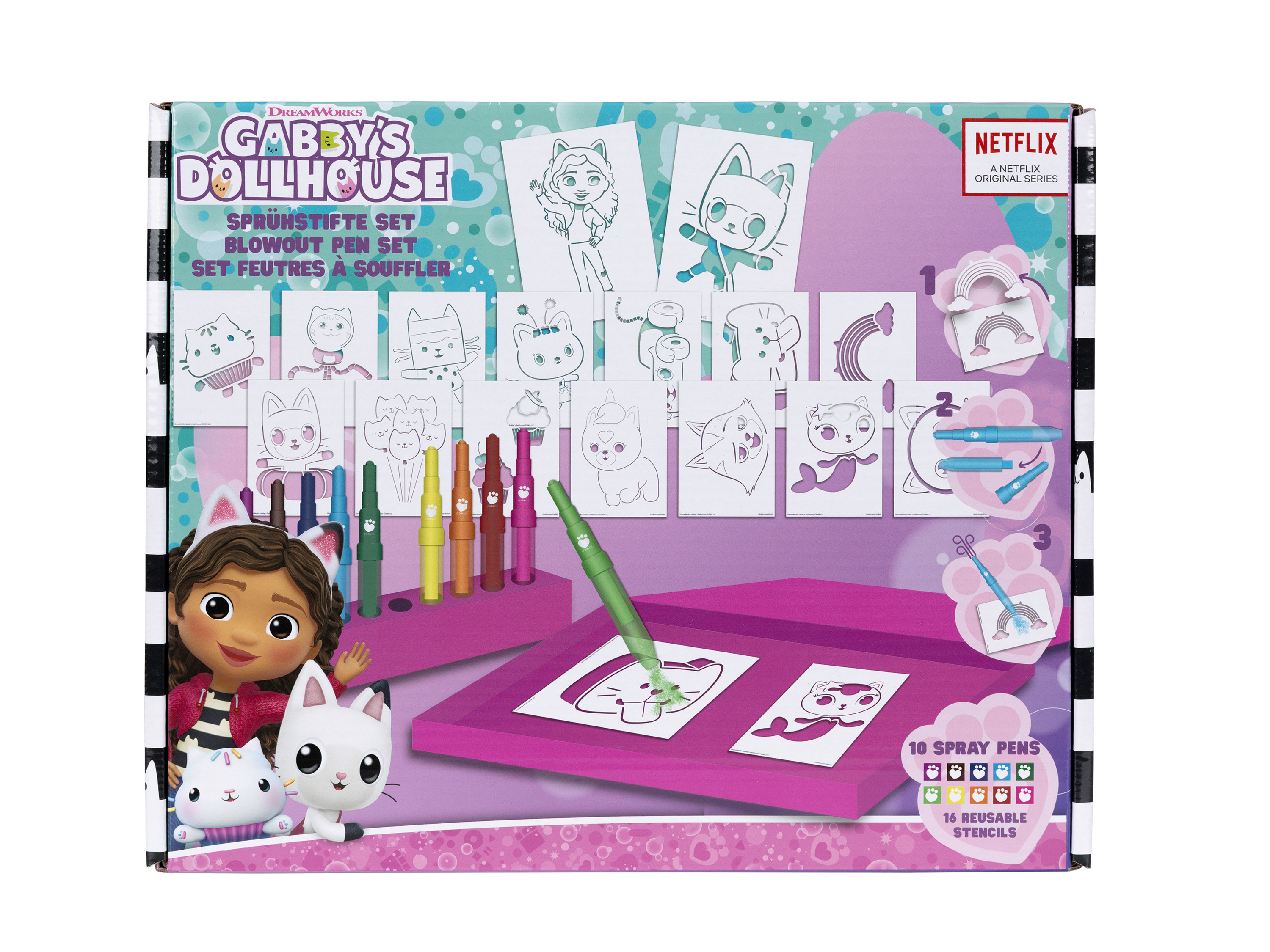 Zestaw pisaków do malowania natryskowego Domek dla lalek Gabby
