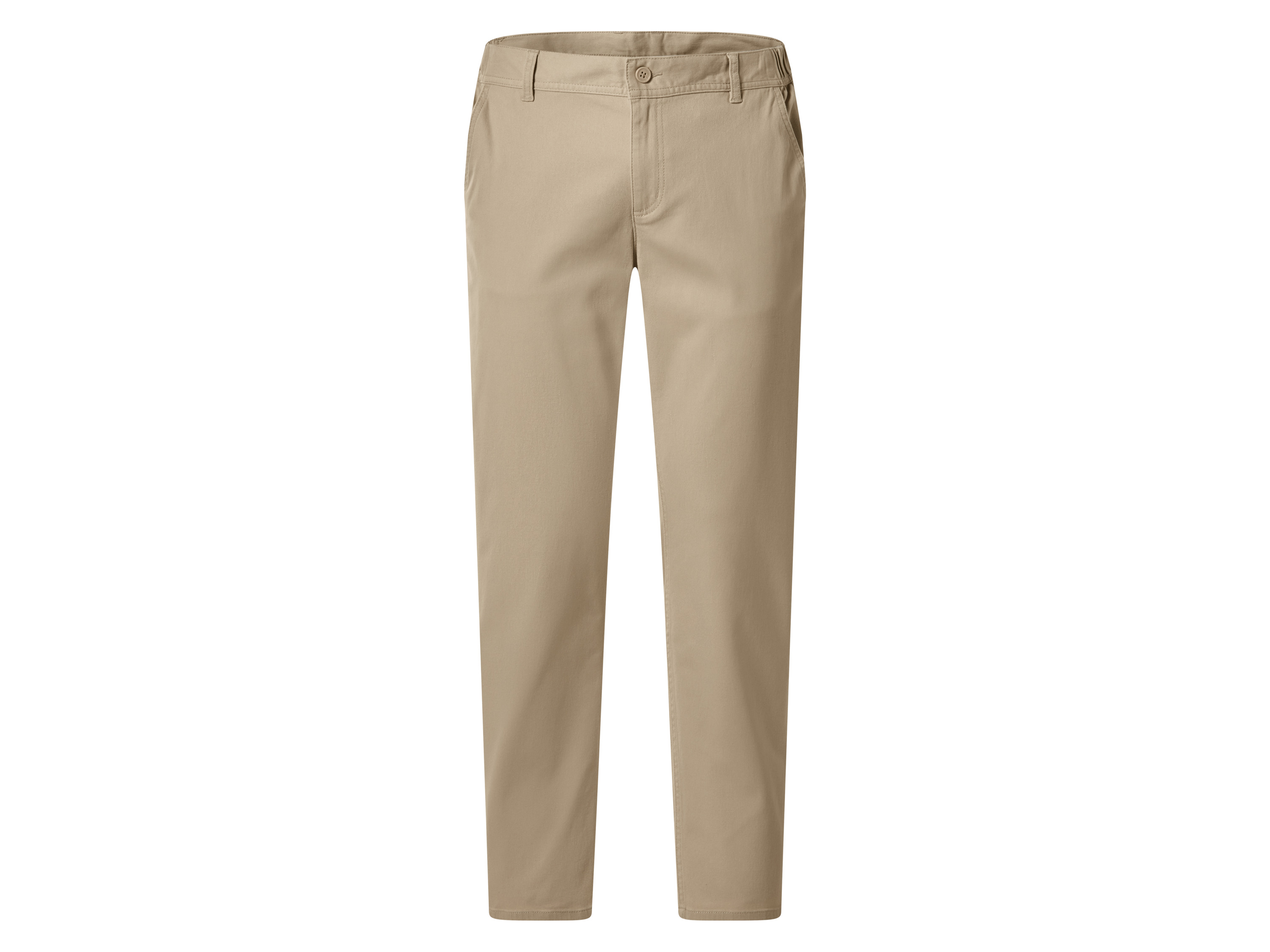 esmara Men Spodnie chino slim fit męskie z bawełną Beżowy, S 44/46