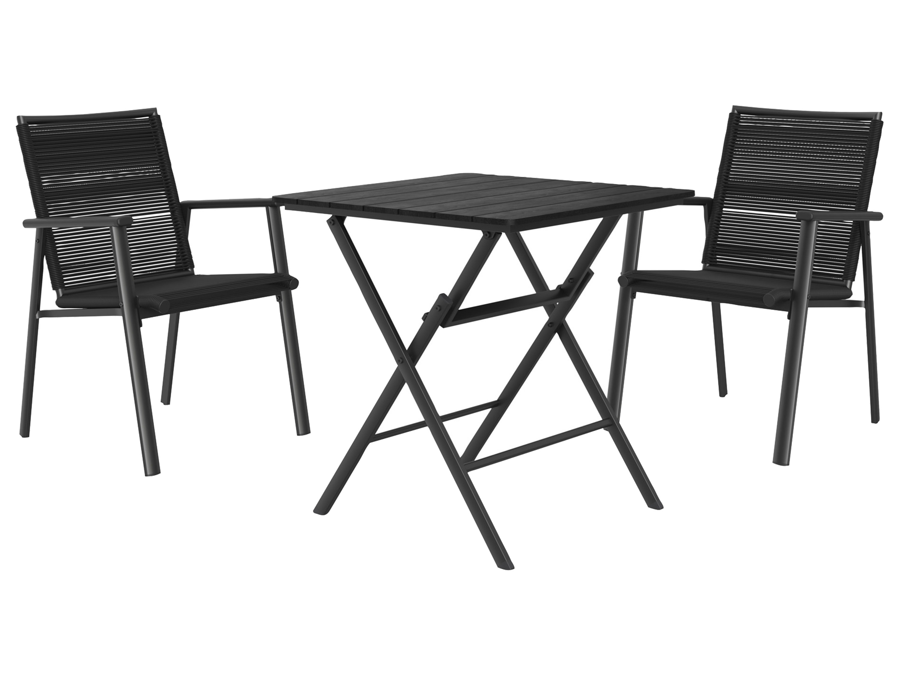 Livarno home Zestaw aluminiowych mebli ogrodowych Miami, stolik składany i 2 krzesła z plecionki