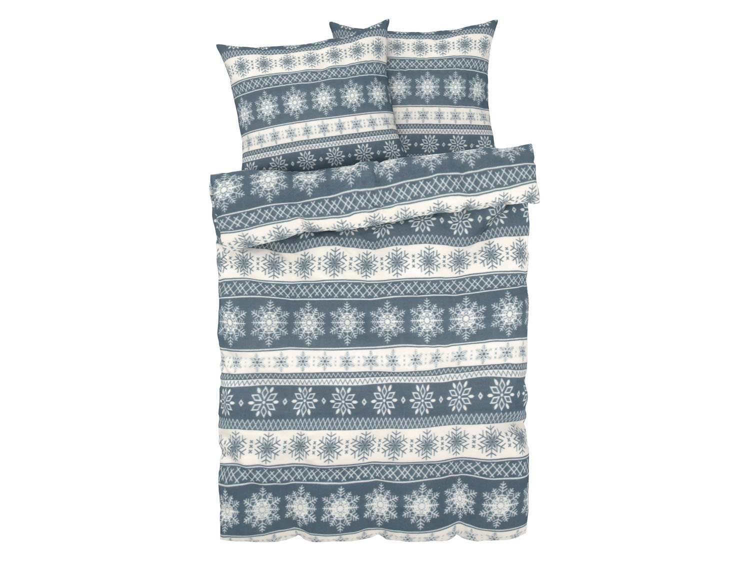 Livarno home Pościel z polaru, 160 x 200 cm Niebieski/ kremowy