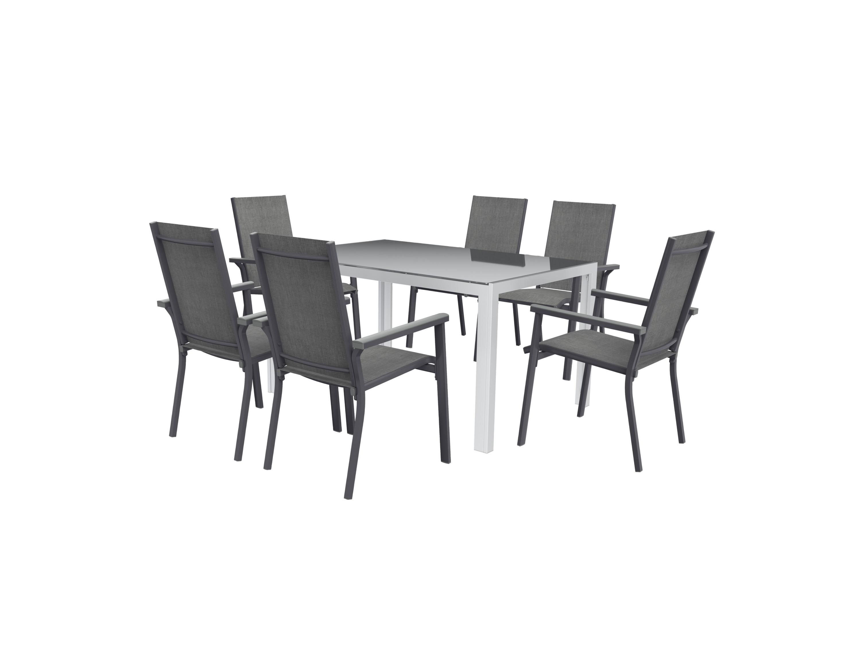 Livarno home Zestaw aluminiowych mebli ogrodowych Houston, stół i 6 krzeseł