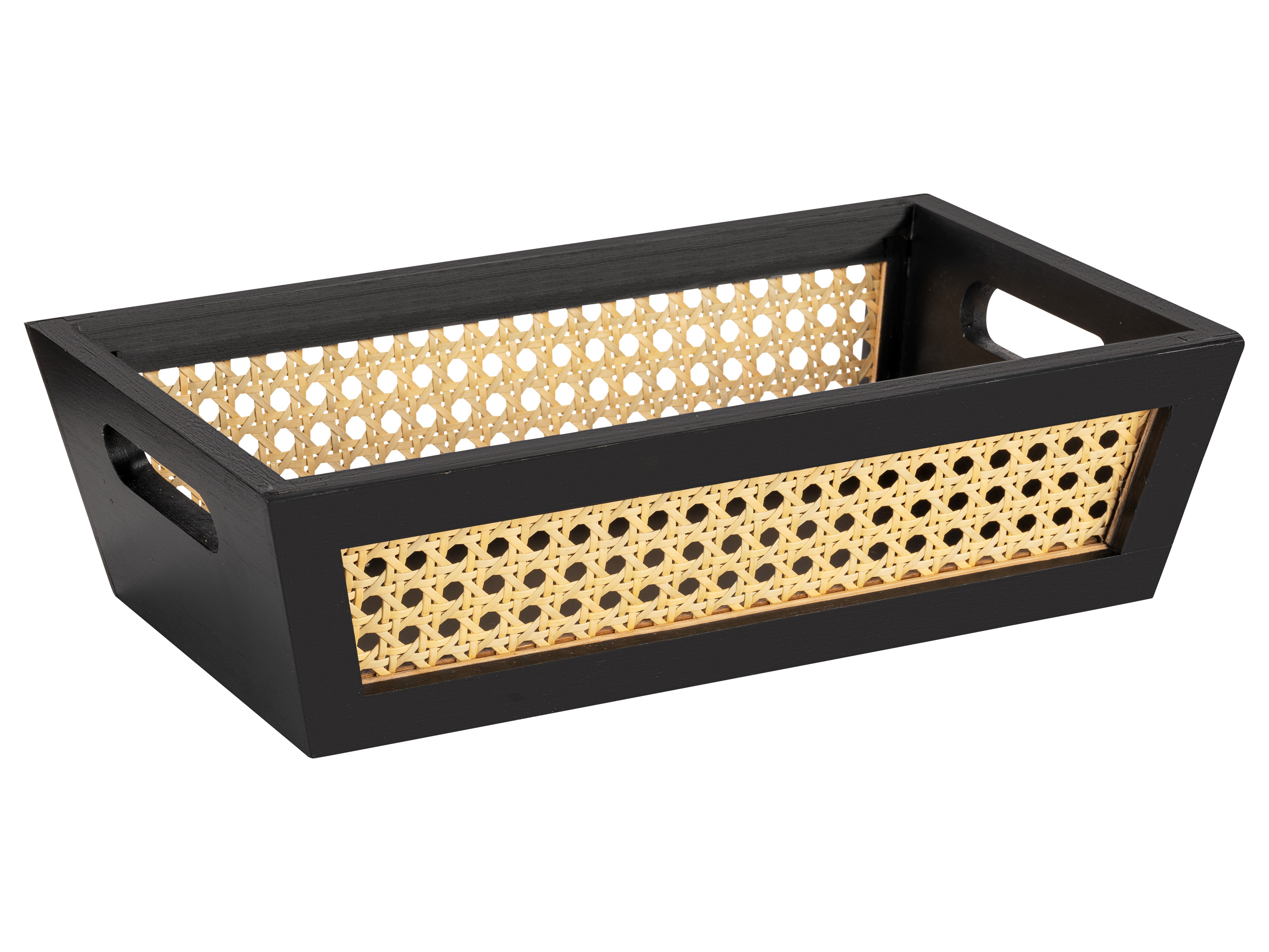 Wenko Kosz/Kosze do przechowywania, z plecionki Koszyk M, czarny