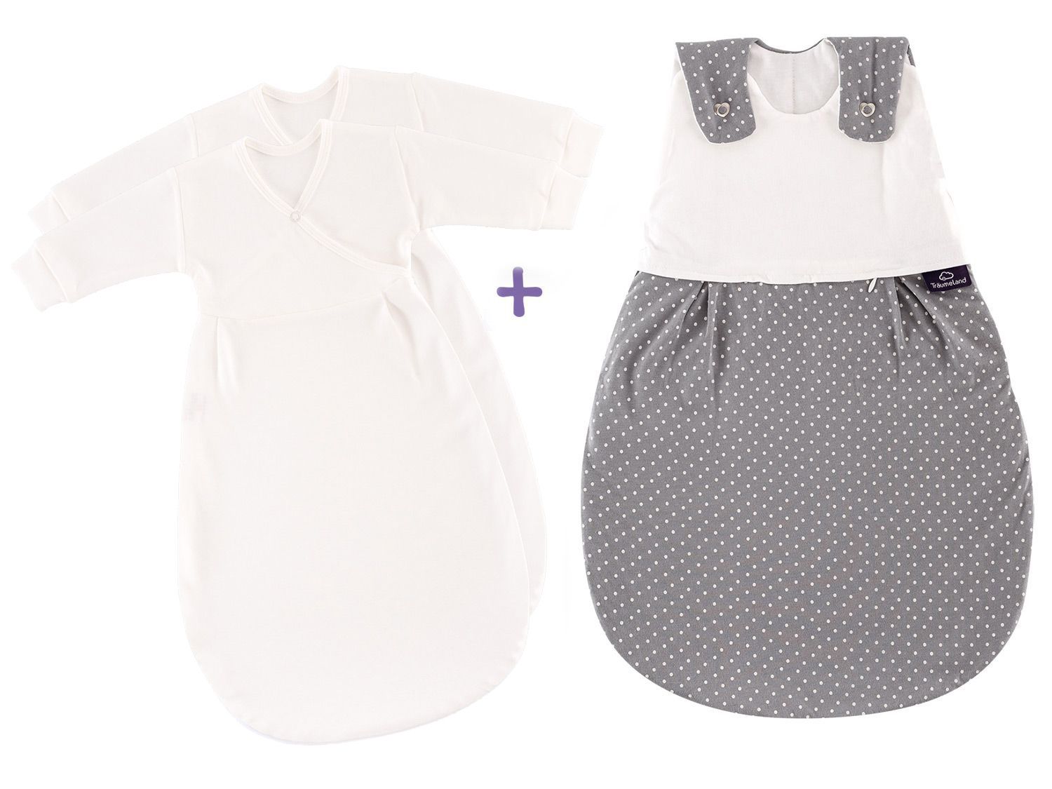 Träumeland Zestaw śpiworków dla niemowląt "Liebmich" z włókien naturalnych 3 elementy, 50/56