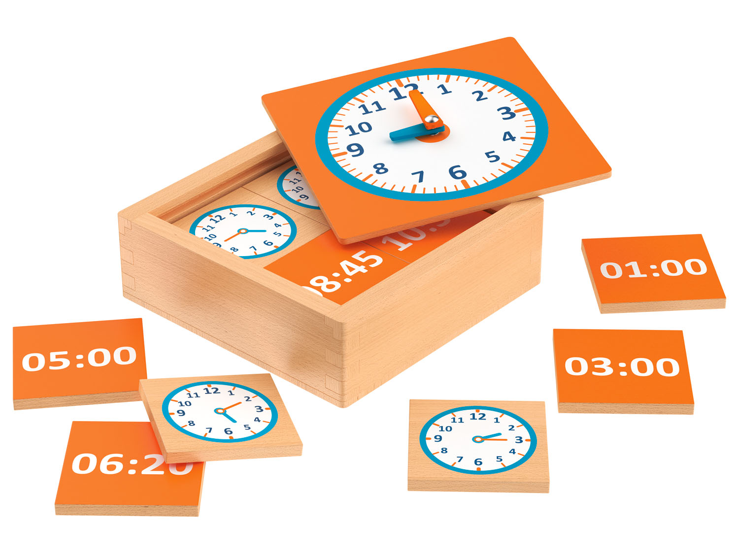 Playtive Pudełko edukacyjne, z prawdziwego drewna Godziny