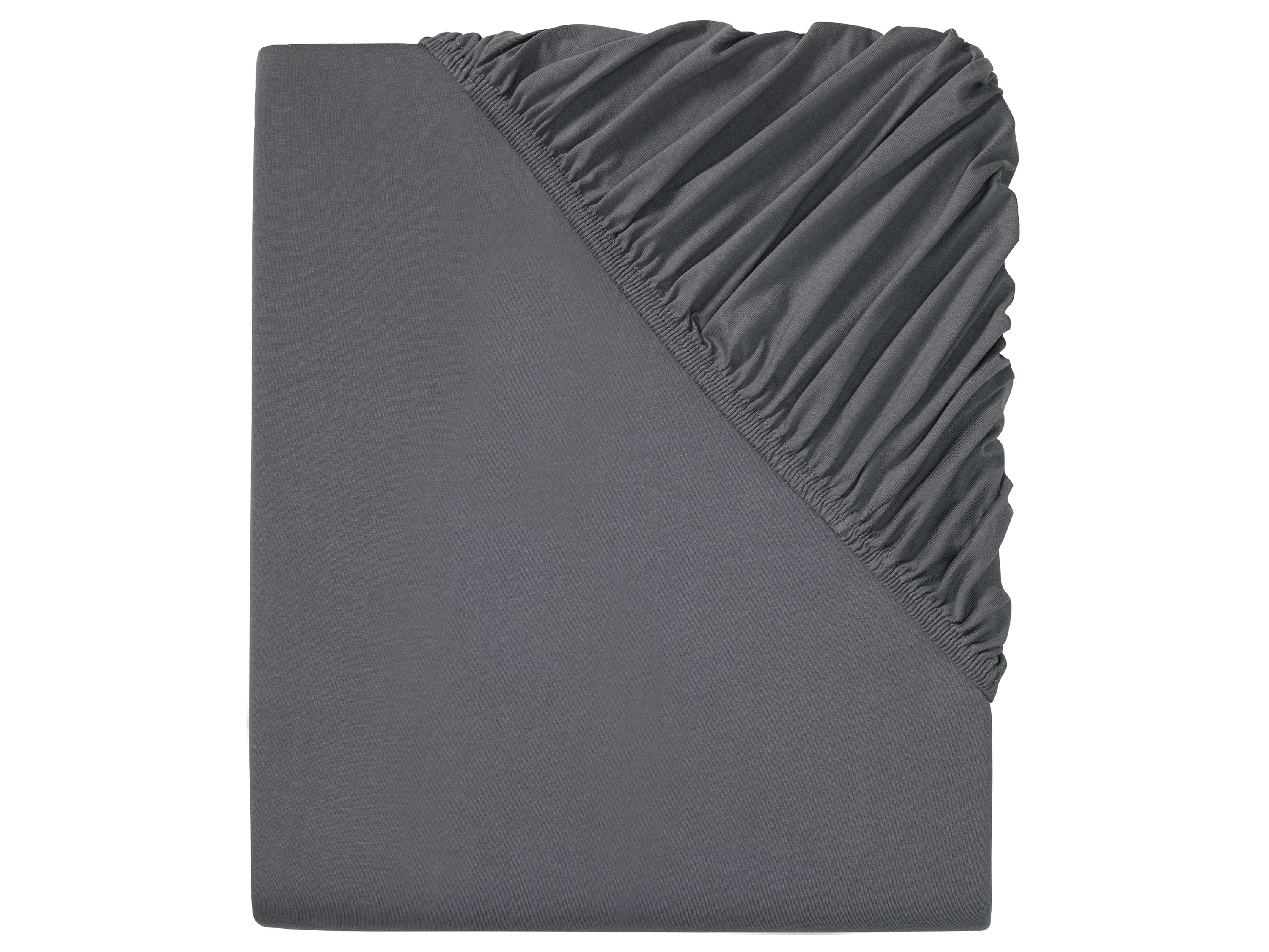 Livarno home Prześcieradło z dżerseju z gumką, 180-200 x 200 cm Ciemnoszary