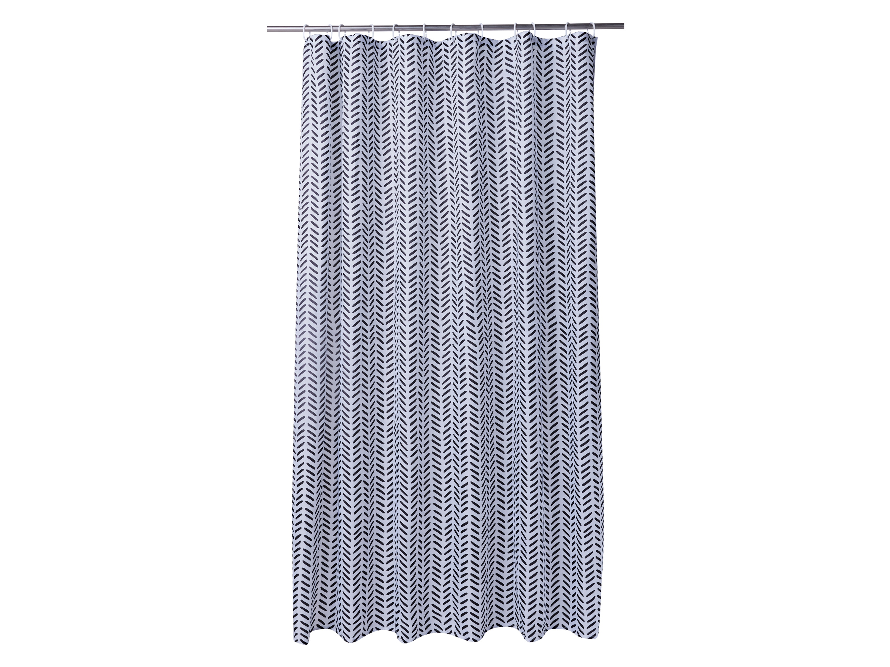 Livarno Zasłona prysznicowa, 180 x 200 cm Czarny / biały