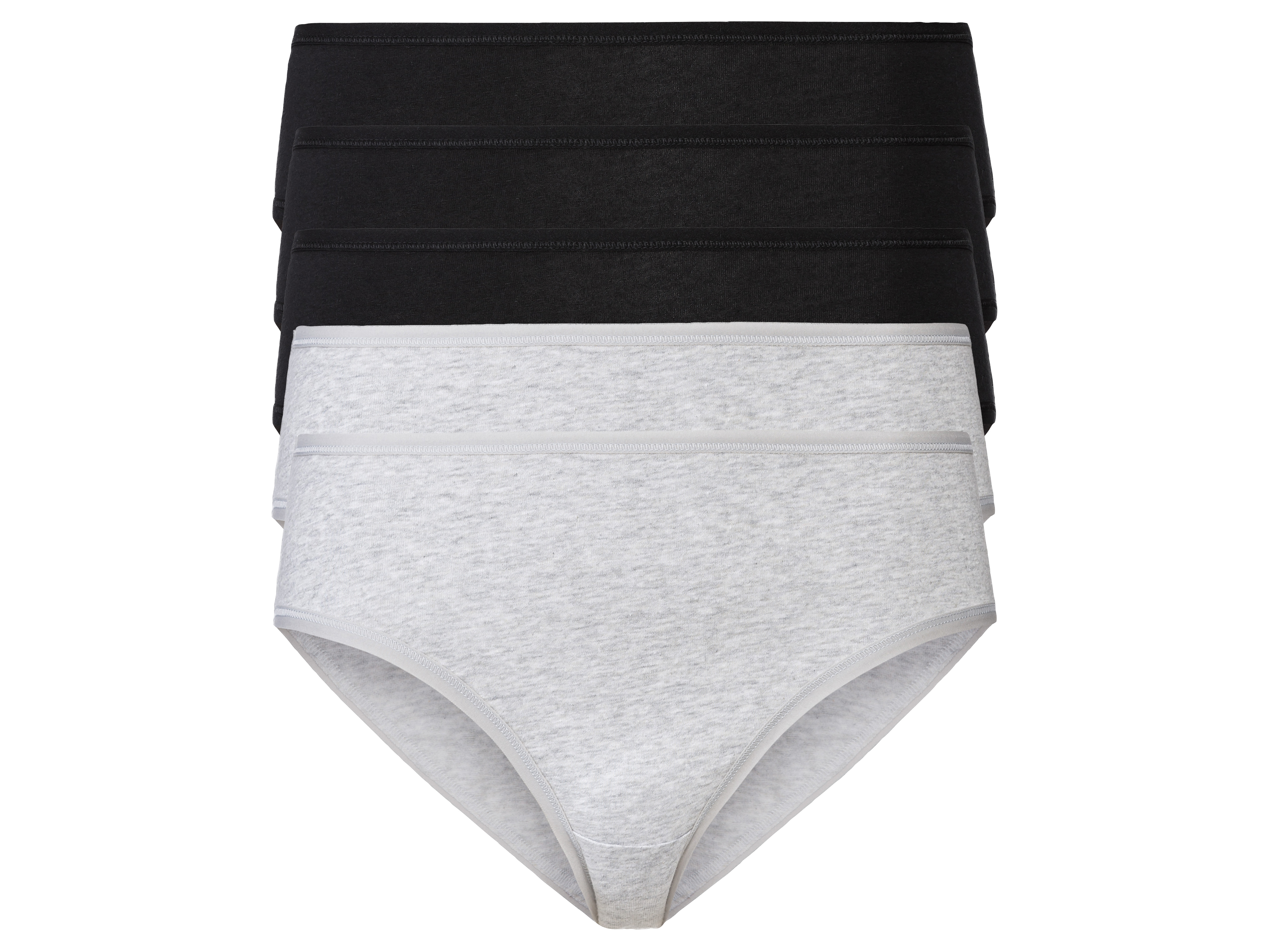 esmara Figi damskie z bawełną, 5 par Czarny/jasnoszary, S 36-38