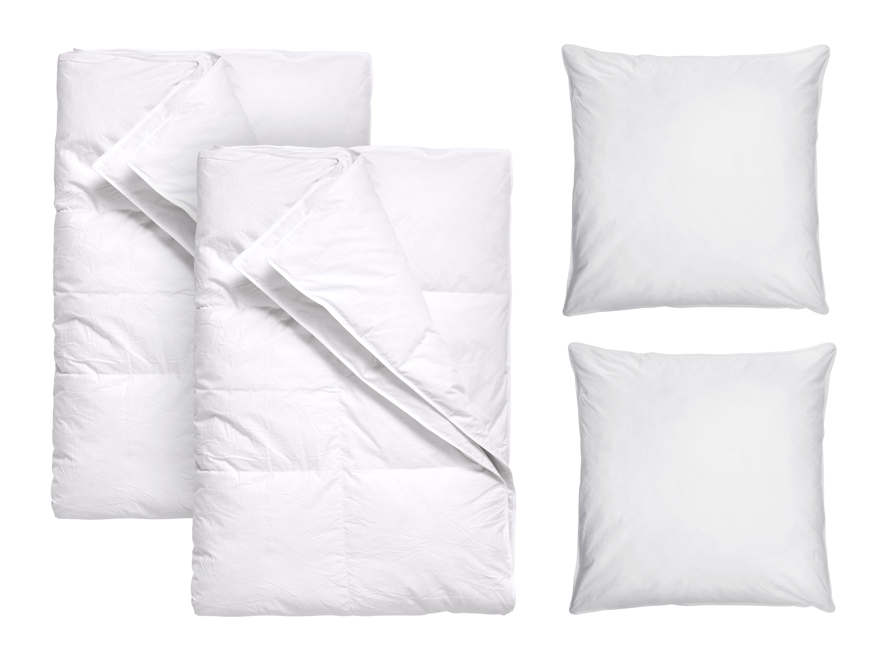 Livarno Zestaw 2 Kołdry z pierza i puchu, 140 x 200 cm z 2 poduszkami z pierza i puchu, 80 x 70 cm