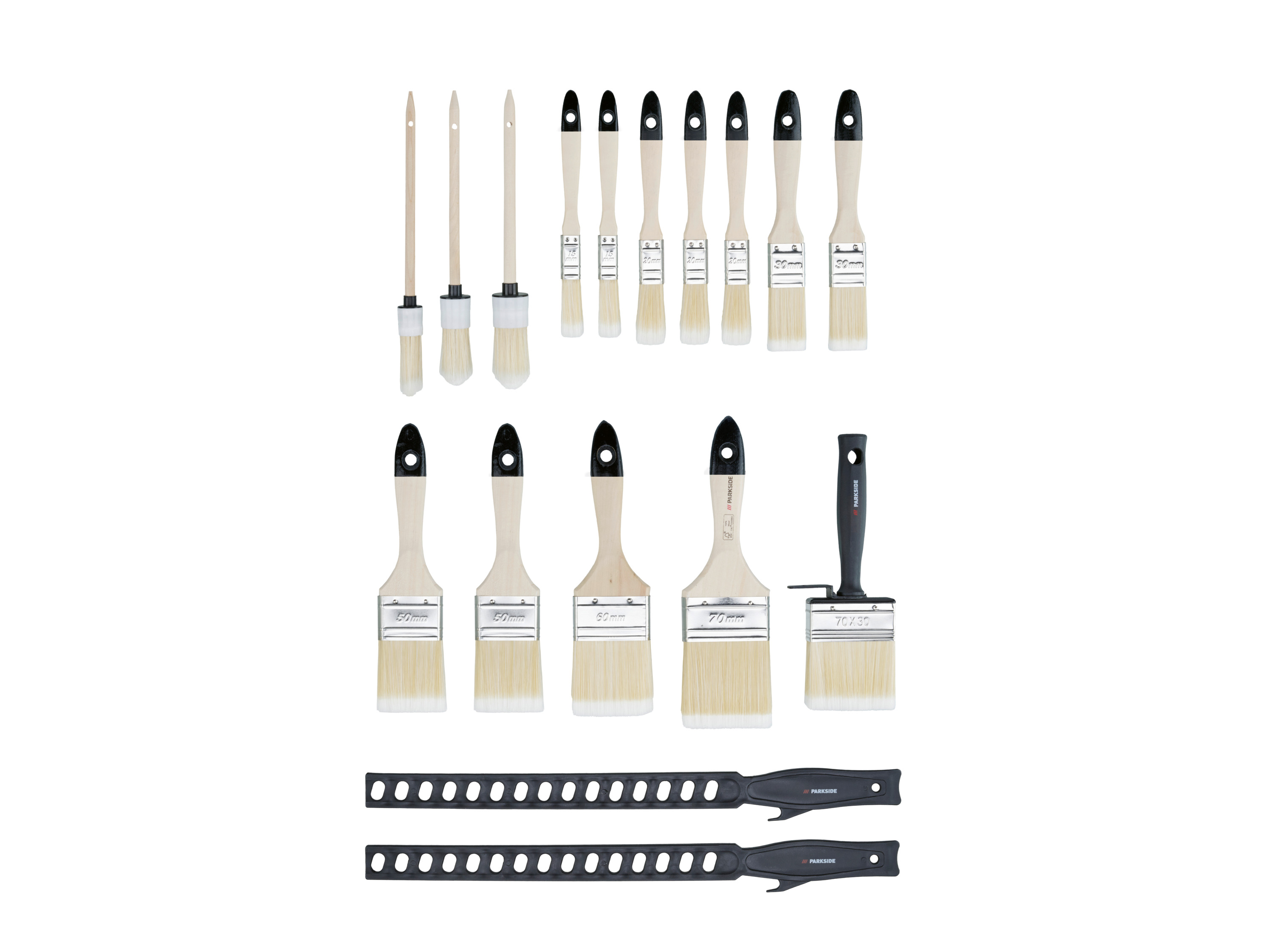 Parkside Zestaw pędzli, 17 elementów 17 sztuk - akryl