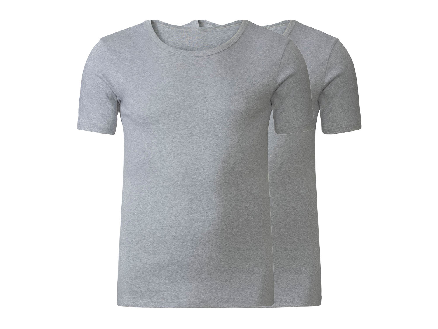 Livergy Męskie podkoszulki z prążkowanego materiału, 2 szt. Dekolt okrągły, 10/4Xl, Szary
