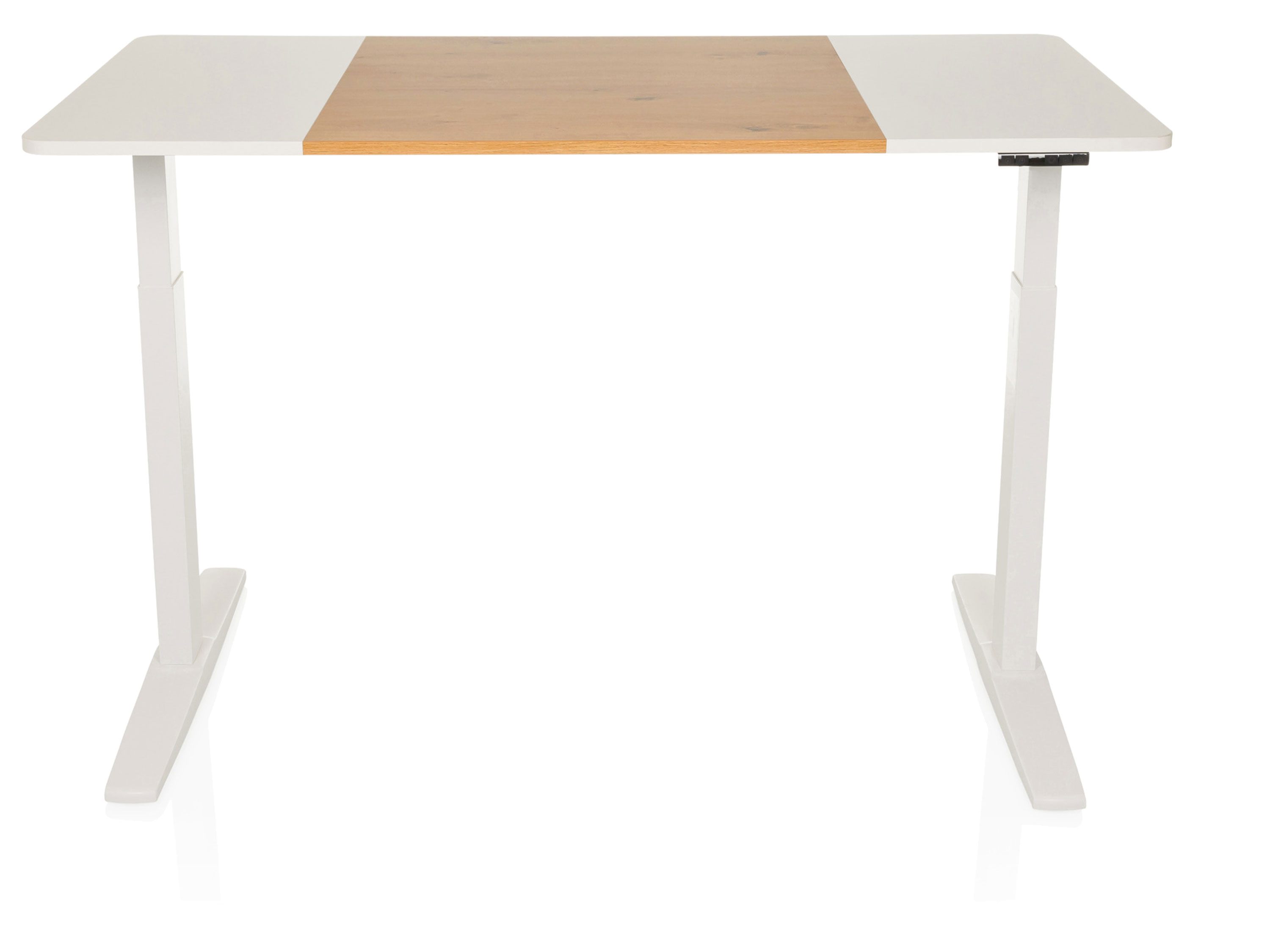 hjh Office Biurko Stand z regulacją wysokości T3, biały/dąb