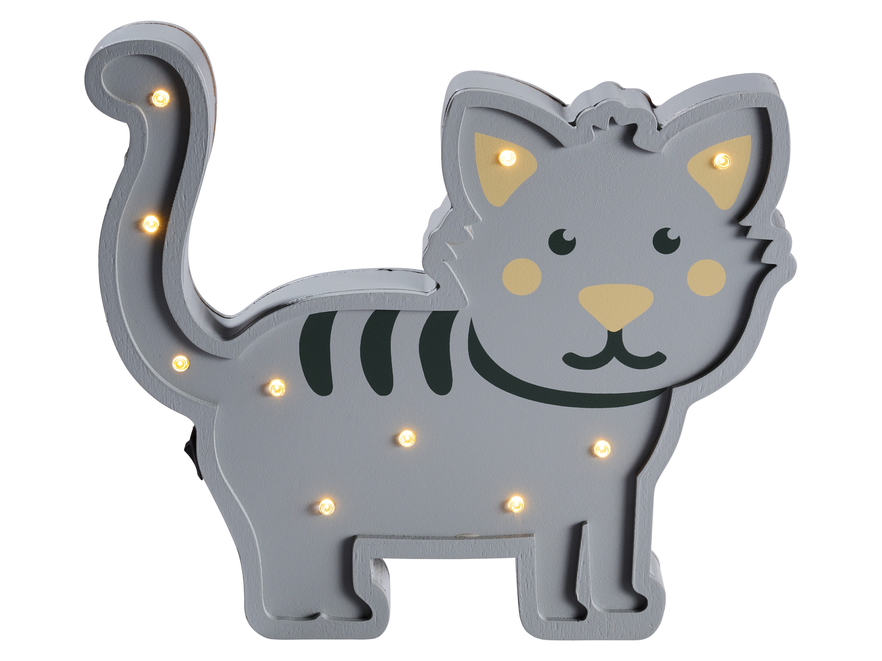 Livarno Lampka dekoracyjna do pokoju dziecięcego, 10 LED Kot