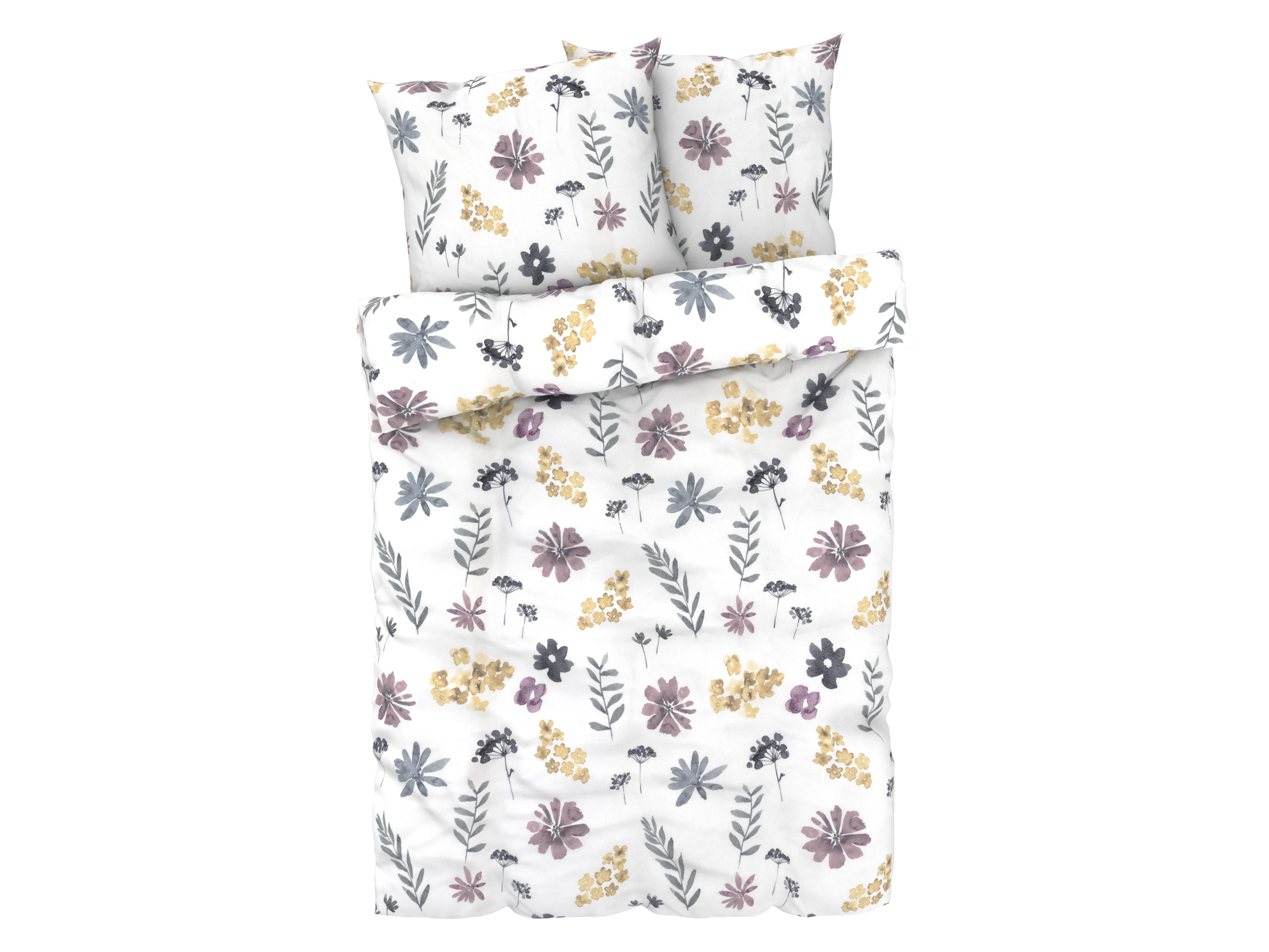Livarno home Pościel z bawełną renforcé, 220 x 200 cm Kwiaty/ biały
