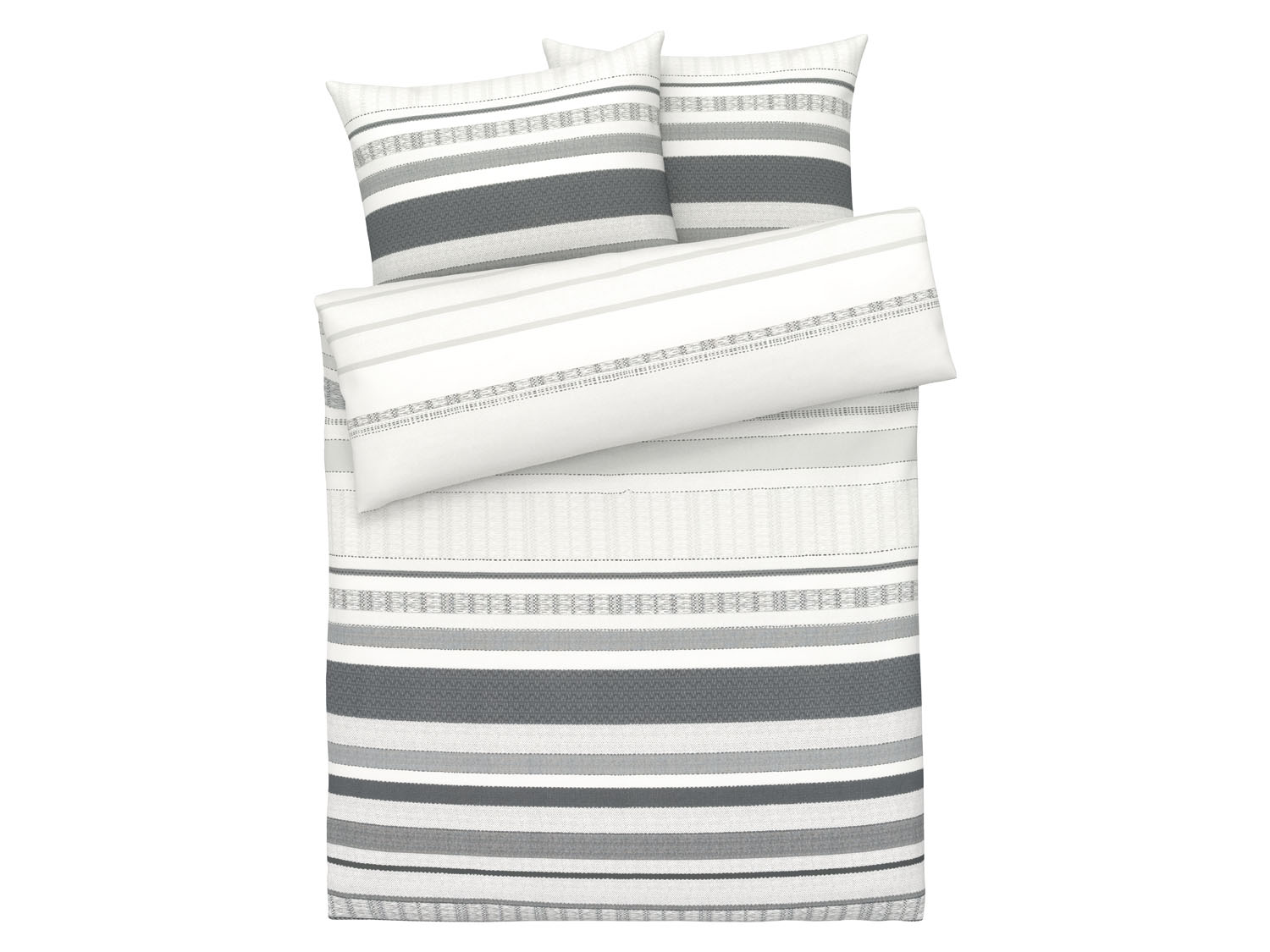 Livarno home Pościel flanelowa 160 x 200 cm Szary w paski