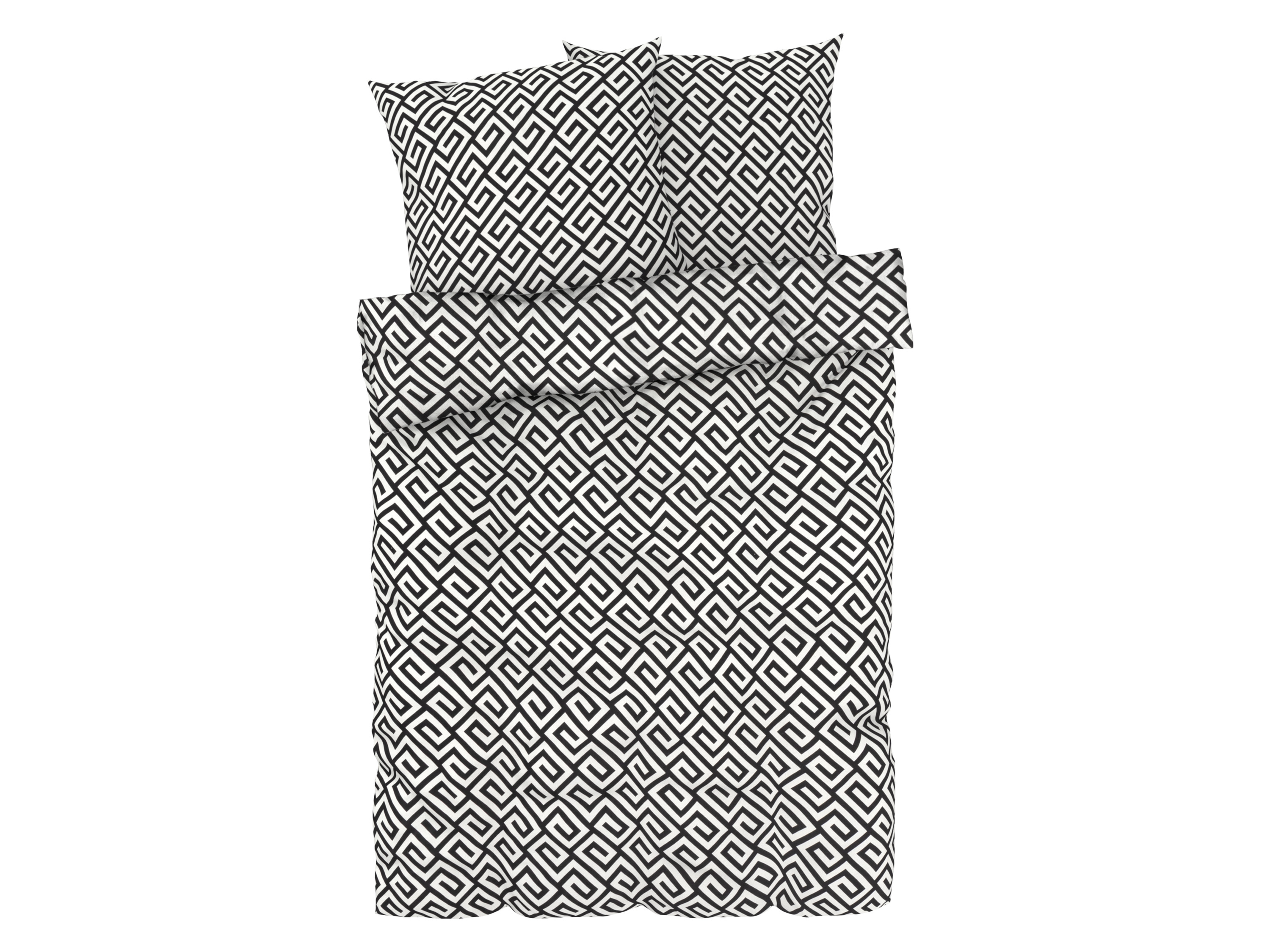 Livarno home Pościel satynowa, 160 x 200 cm Grafika/czarny/biały