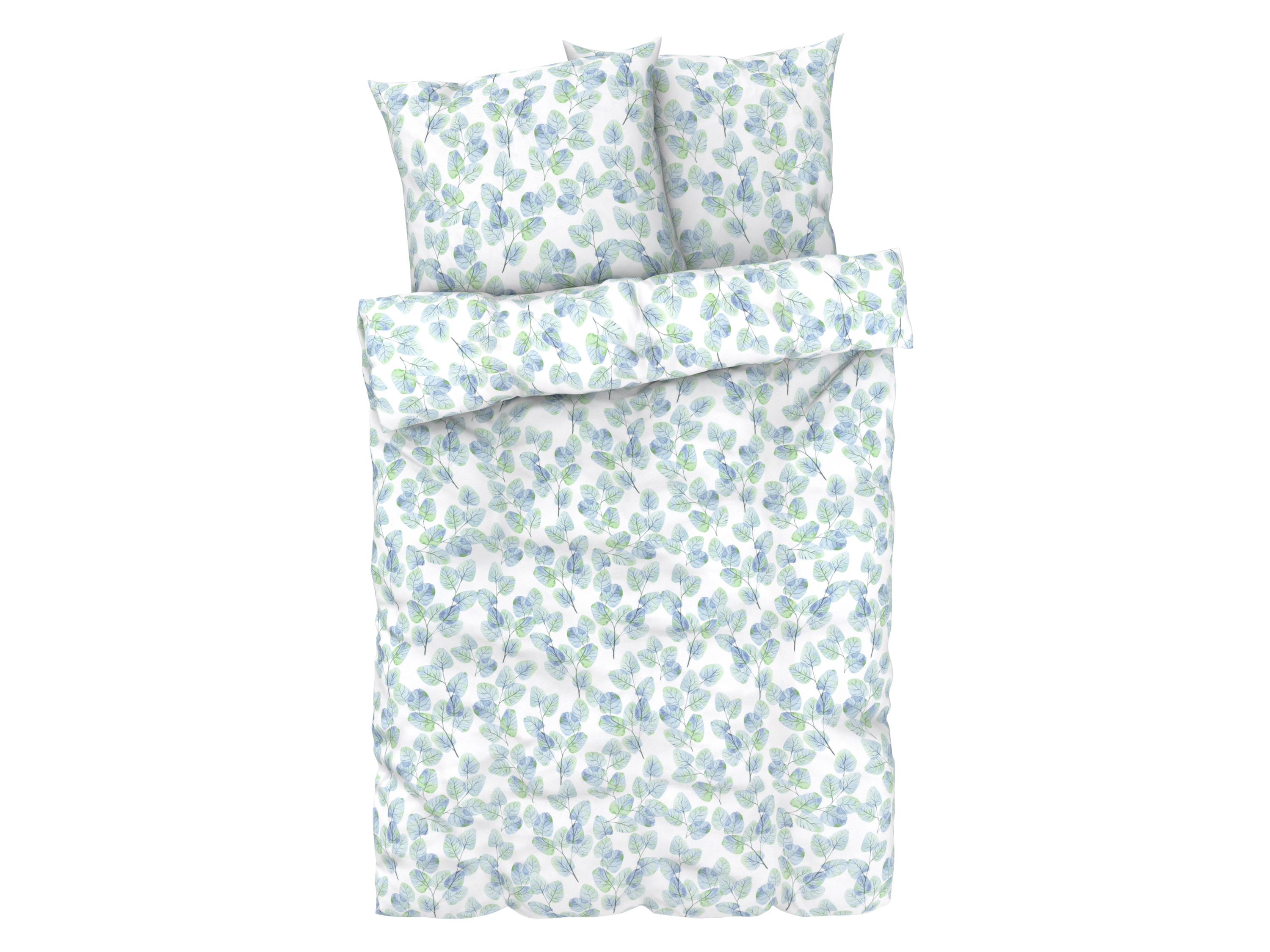 Livarno home Pościel z mikrowłókna satynowego, 220 x 200 cm Liście