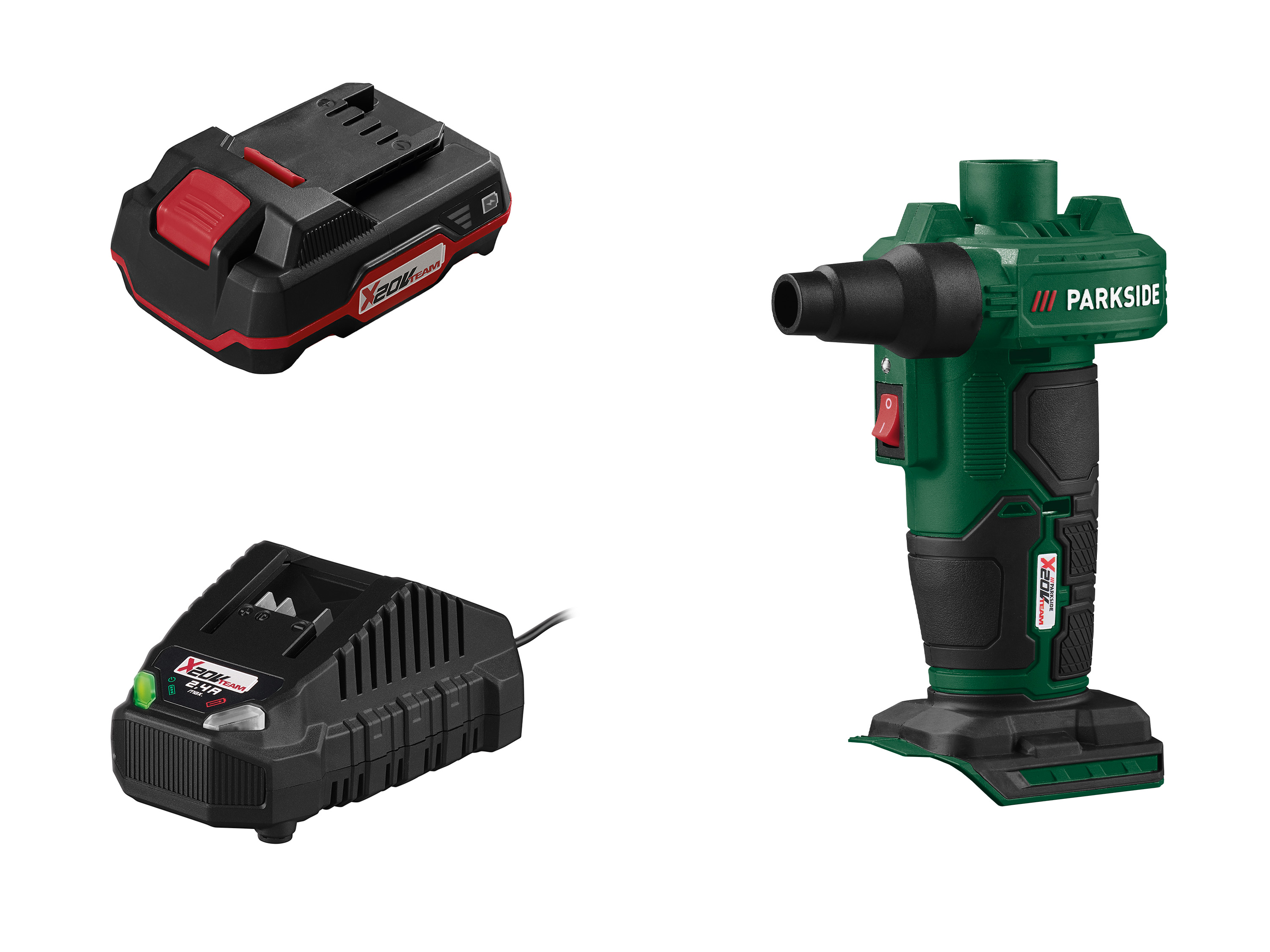 Parkside Zestaw Akumulatorowa pompka 20 V z akumulatorem 2 Ah i ładowarką 2,4 A