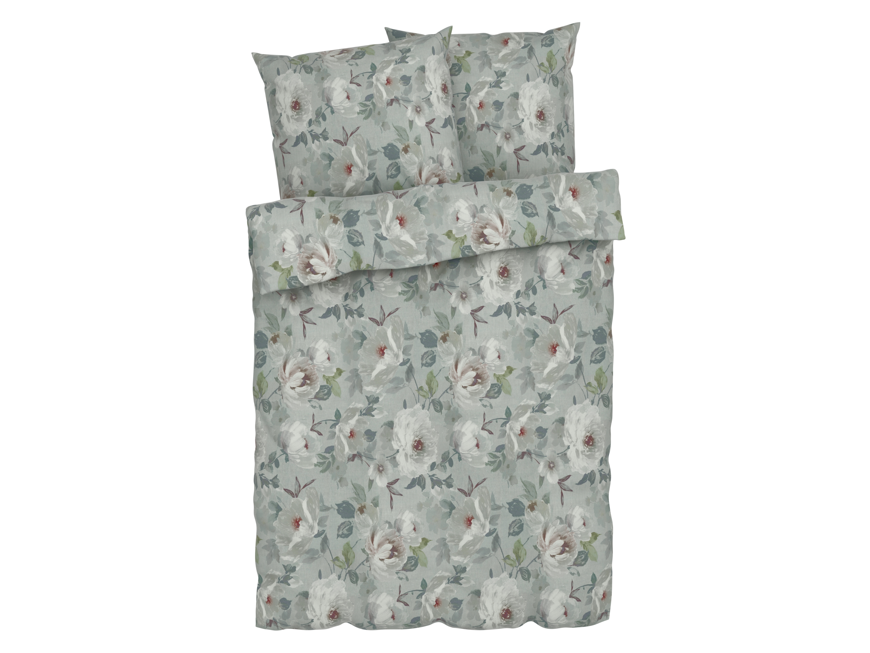 Livarno home Pościel z bawełny renforcé, 160 x 200 cm Kwiaty duże/zielone