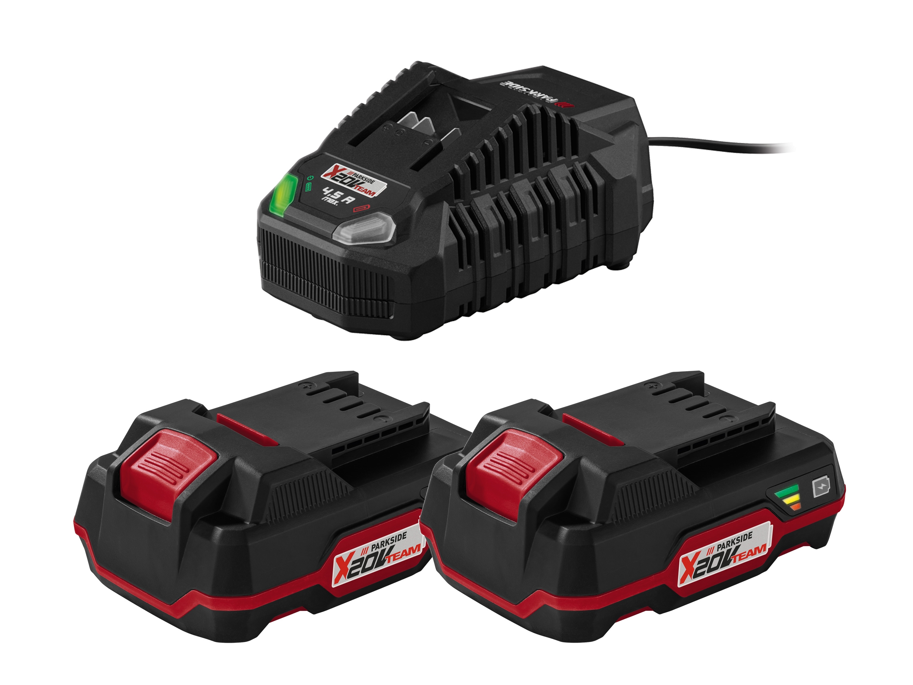 Parkside Zestaw 2 akumulatorów 20 V, 2 Ah i ładowarka