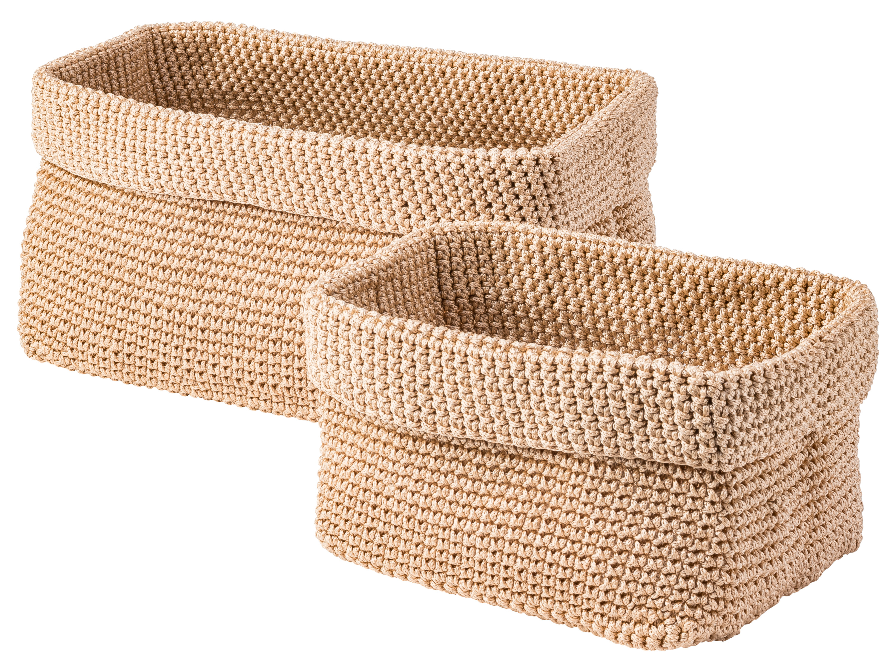 W5 Zestaw 2 koszy do przechowywania / Organizer wiszący Koszyki do przechowywania, 2 sztuki, beżowy