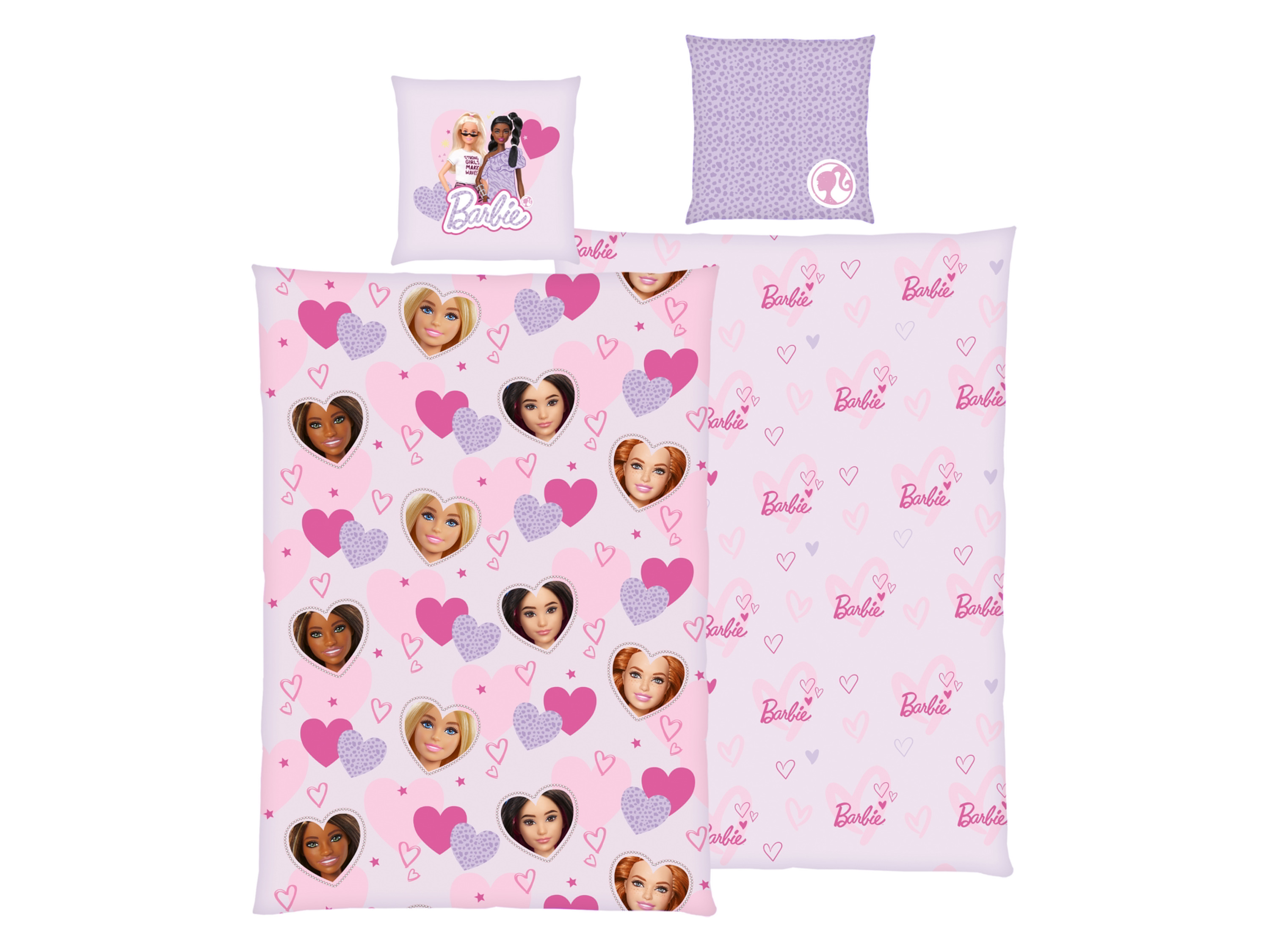 Dwustronna pościel dziecięca Barbie, 140 x 200 cm Fioletowy