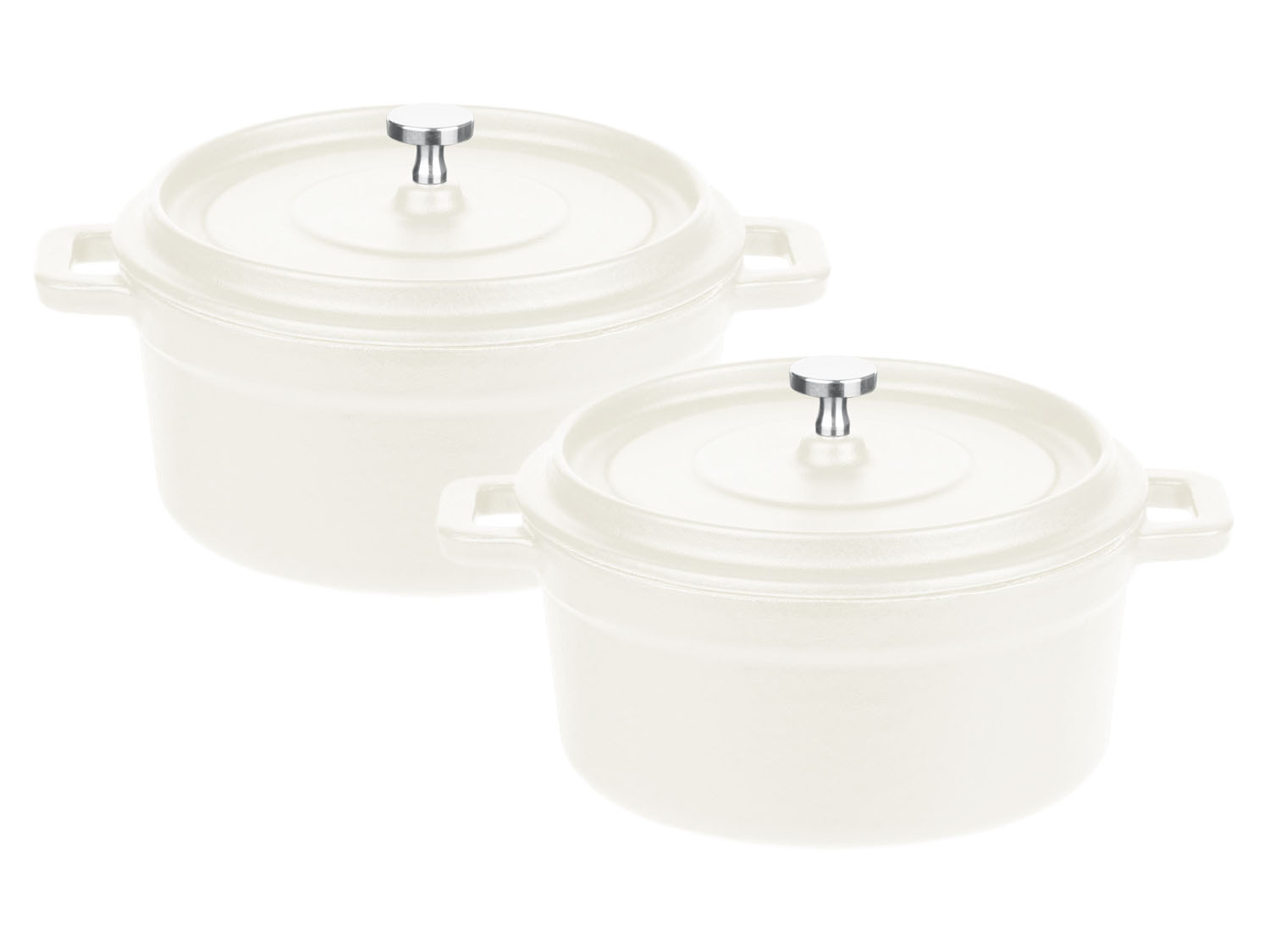 GSW Zestaw mini-garnków żeliwnych do serwowania, 4 elementy Biały