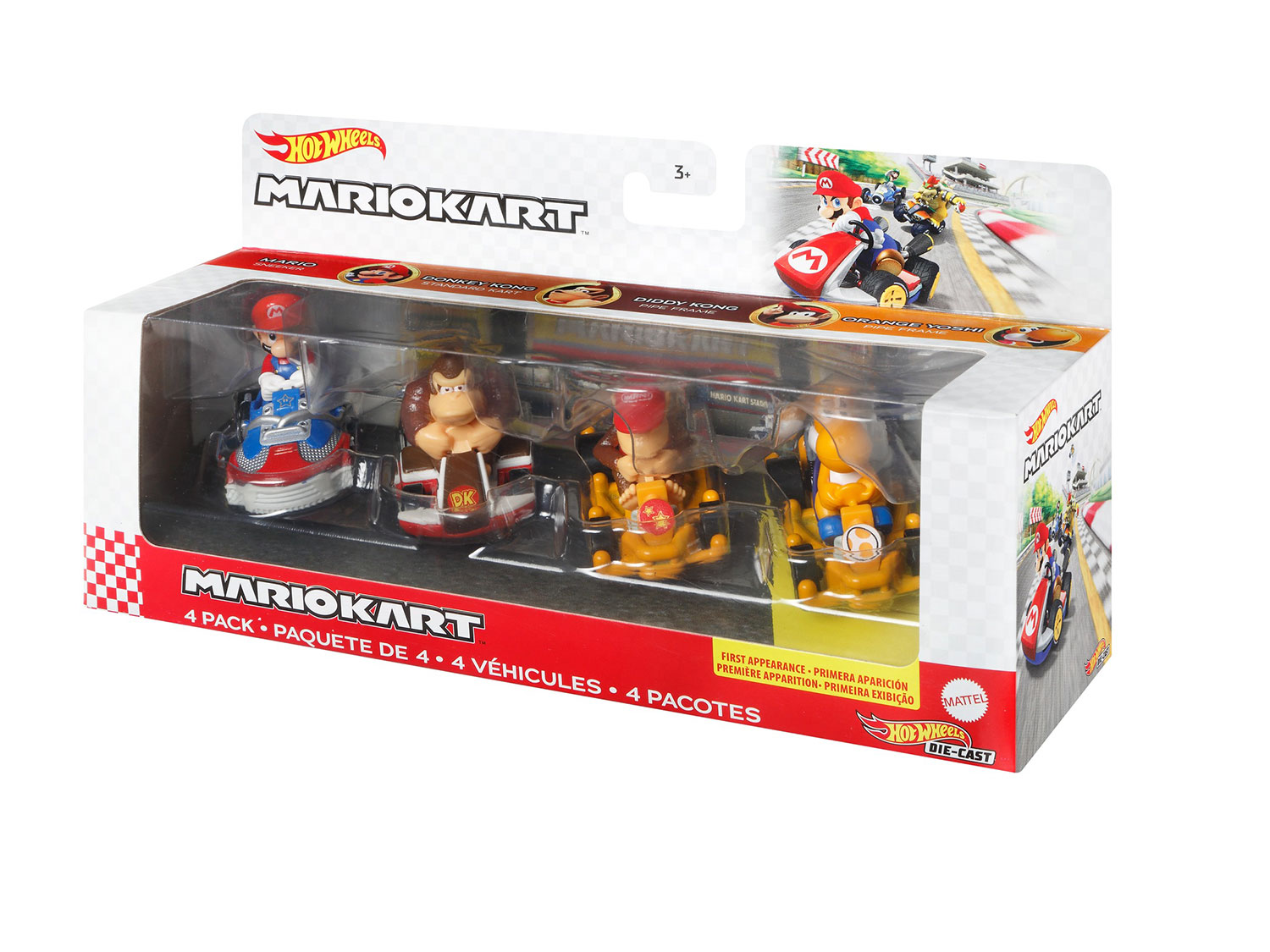 Hot Wheels Autka "Mario Kart Die Cast", 4 sztuki