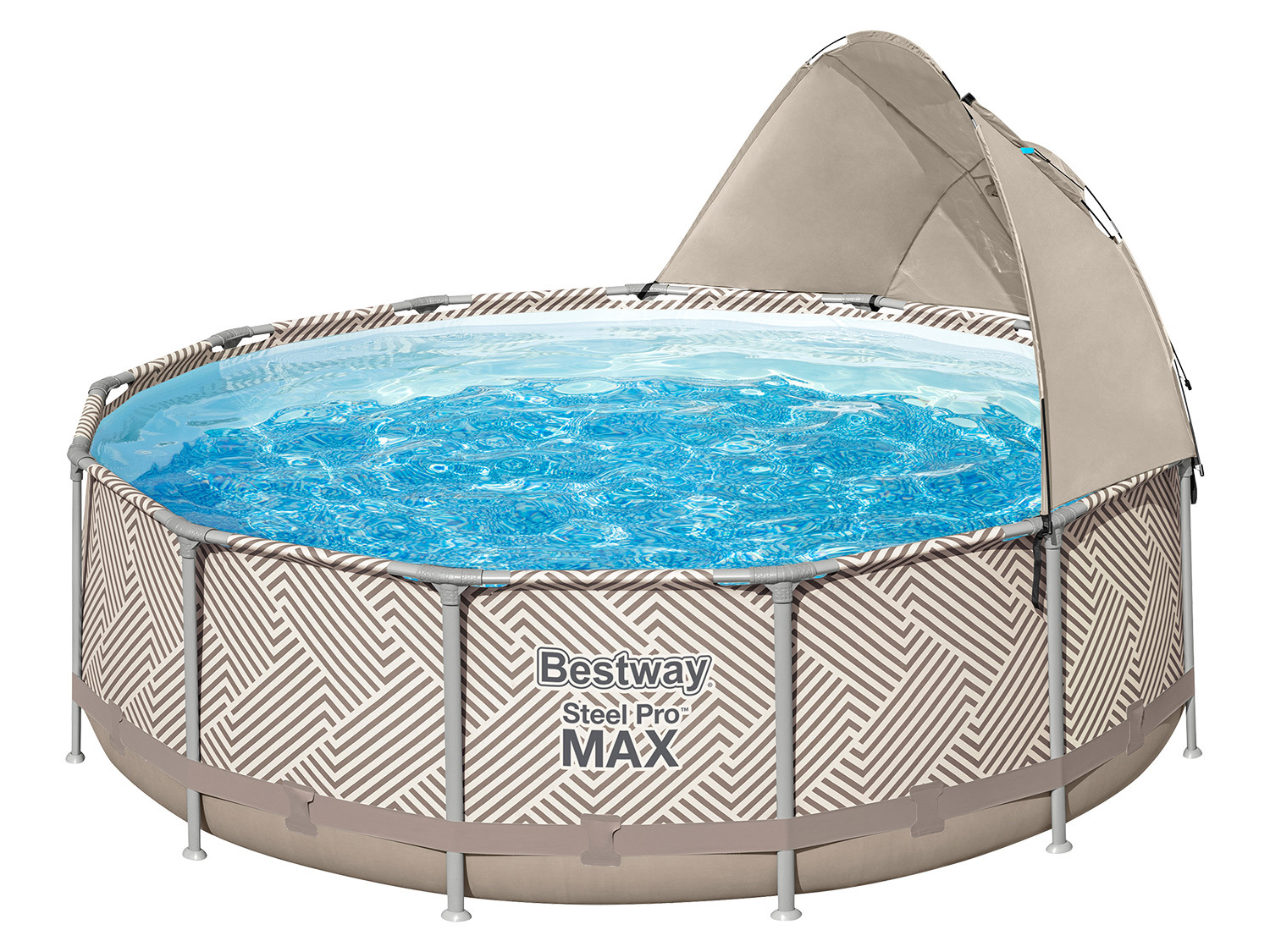 Bestway Basen z pompą filtrującą i zadaszeniem Power Steel