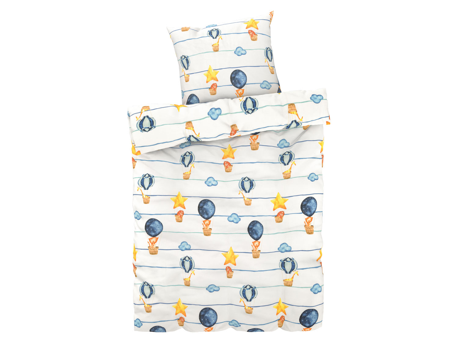 Livarno home Pościel dziecięca satynowa, 140 x 200 cm Biały w paski