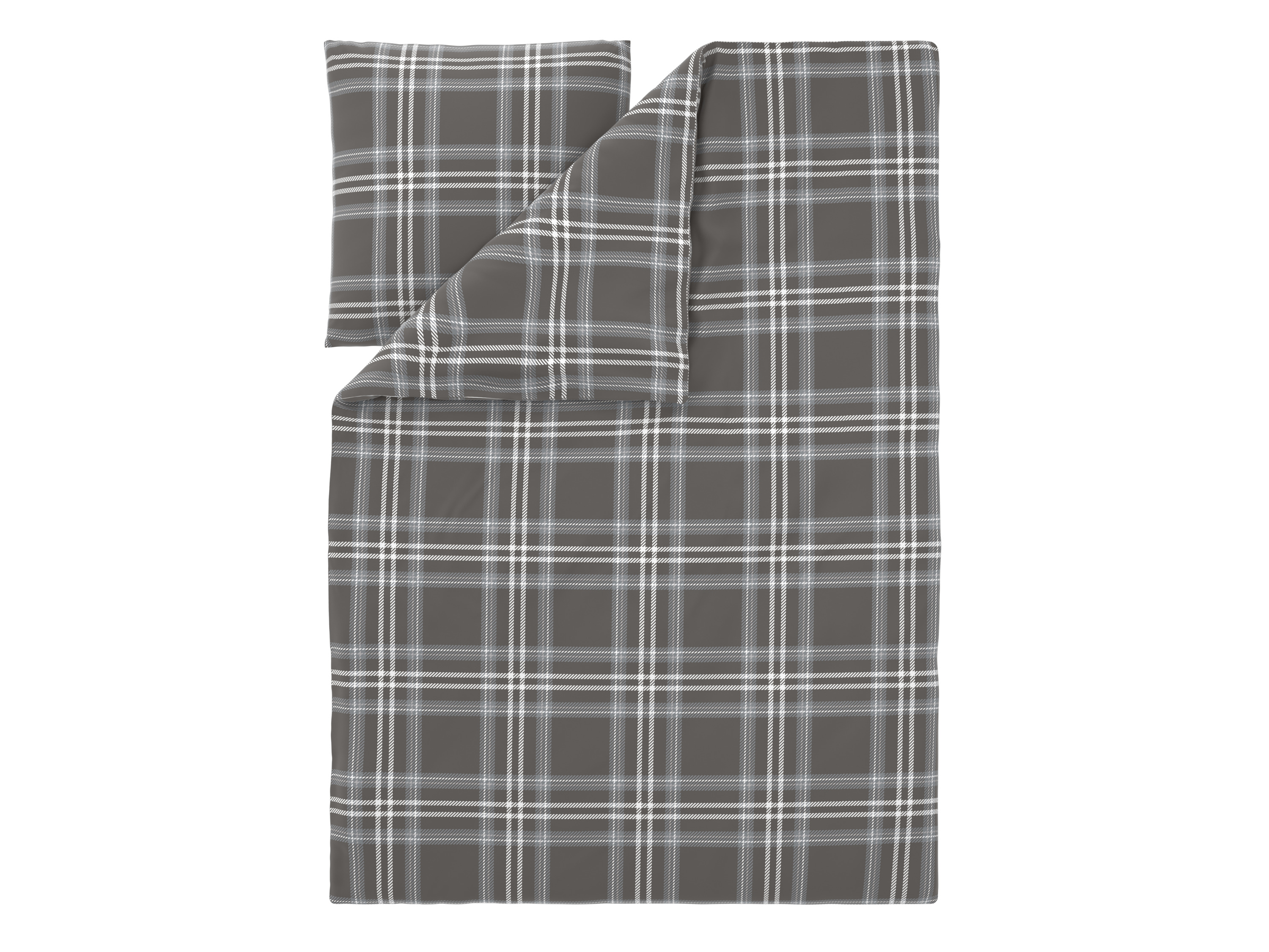 Livarno Pościel flanelowa z bawełny z gumką, 140 x 200 cm Szary