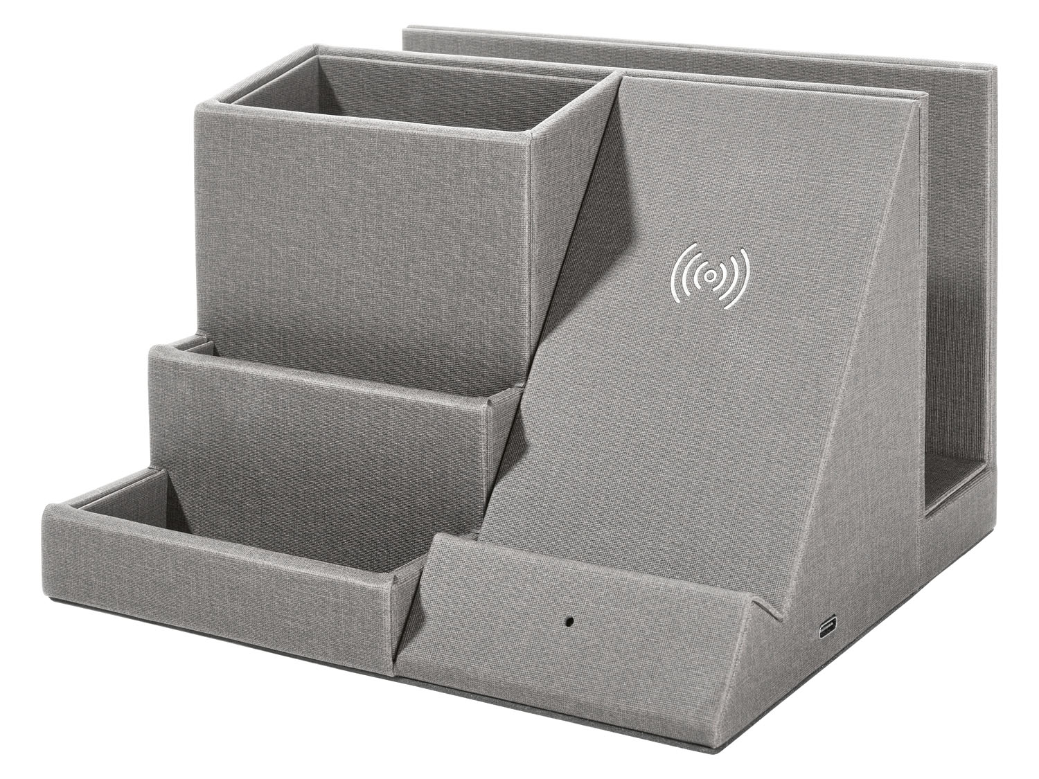 Silvercrest Organizer na biurko z ładowarką Qi Szary