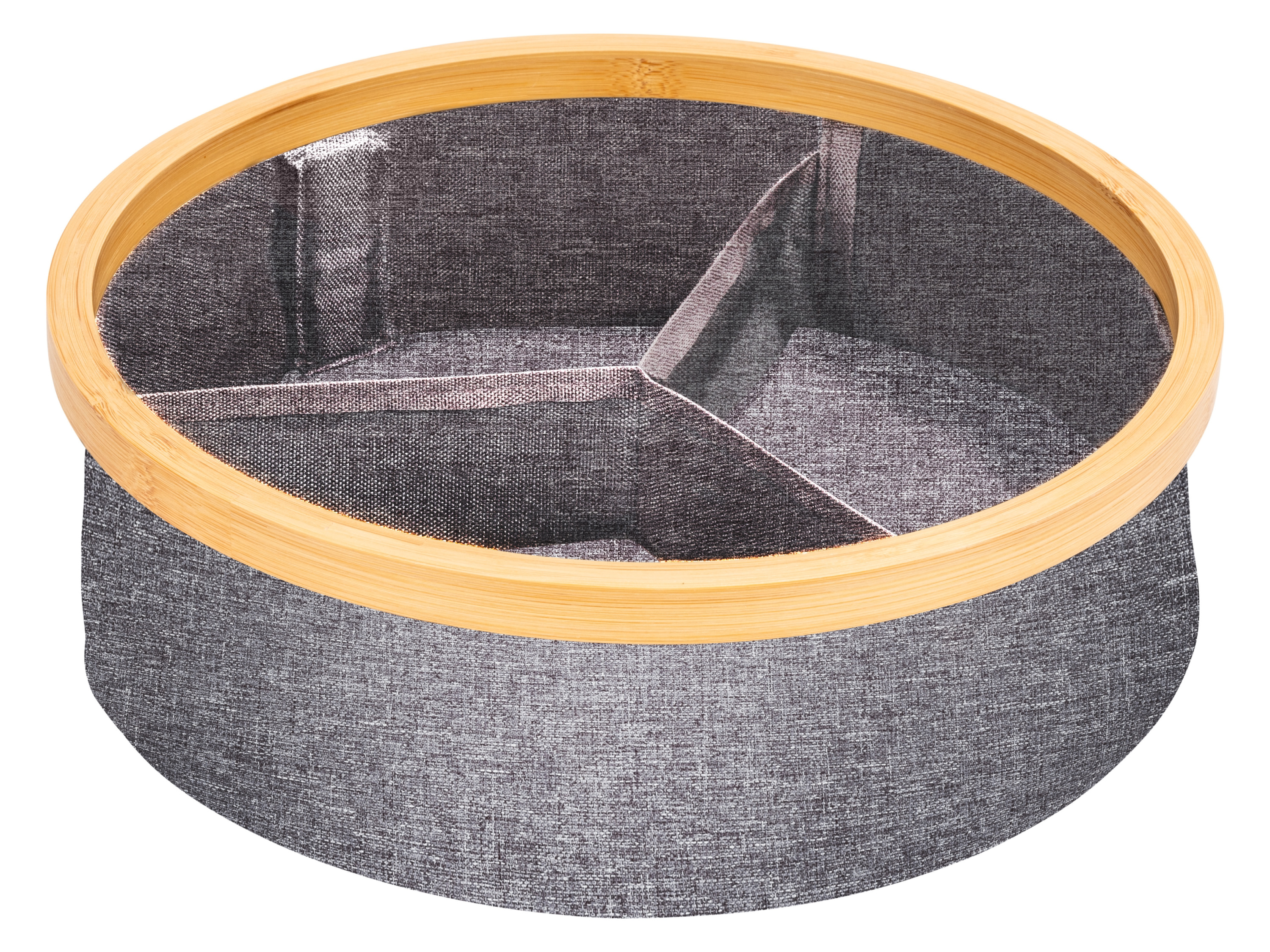 Wenko Organizer z bambusowymi elementami na bieliznę Okrągły/ 3 przegródki