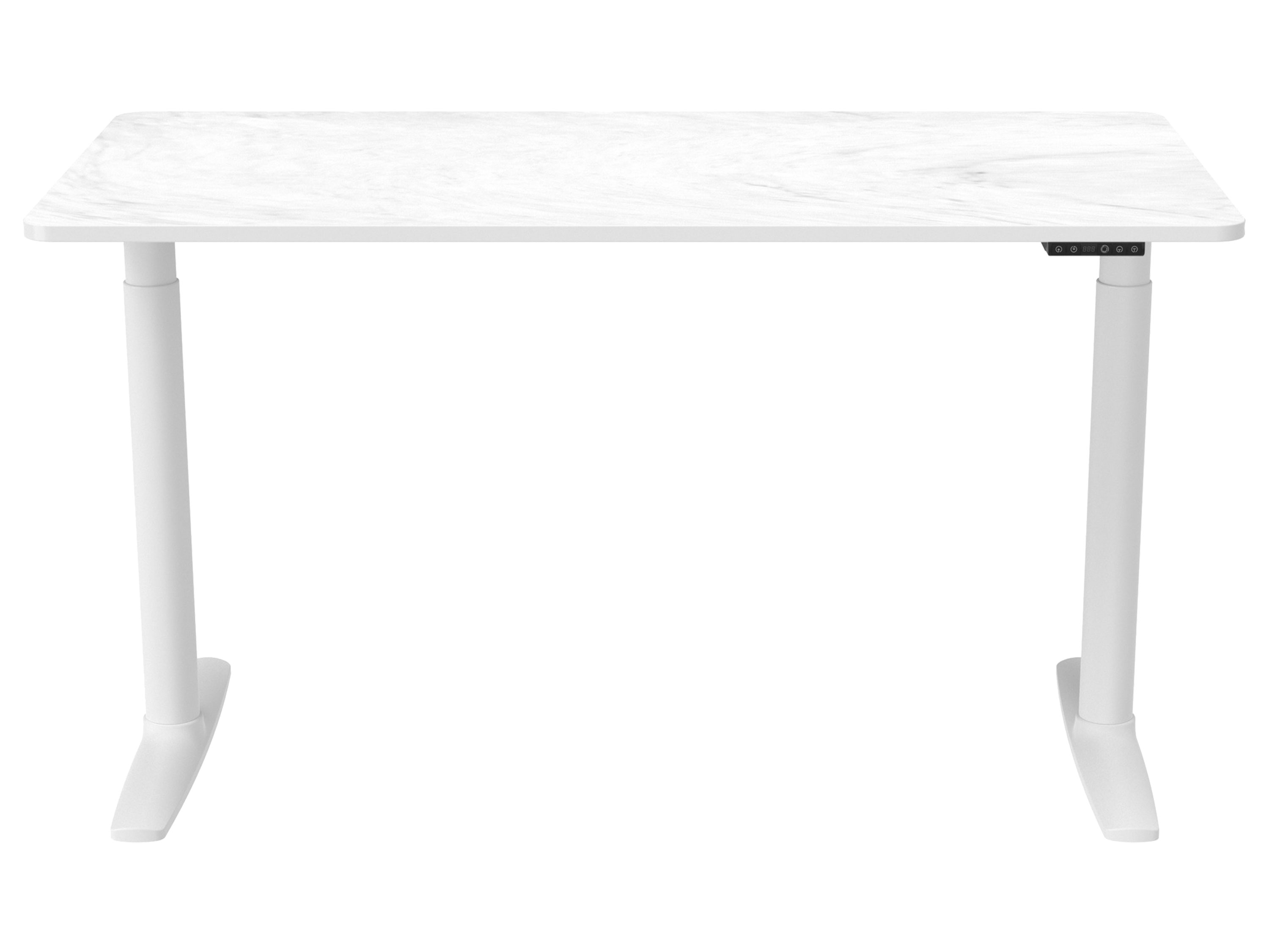 hjh Office Biurko Stand z regulacją wysokości Pro, biały marmur