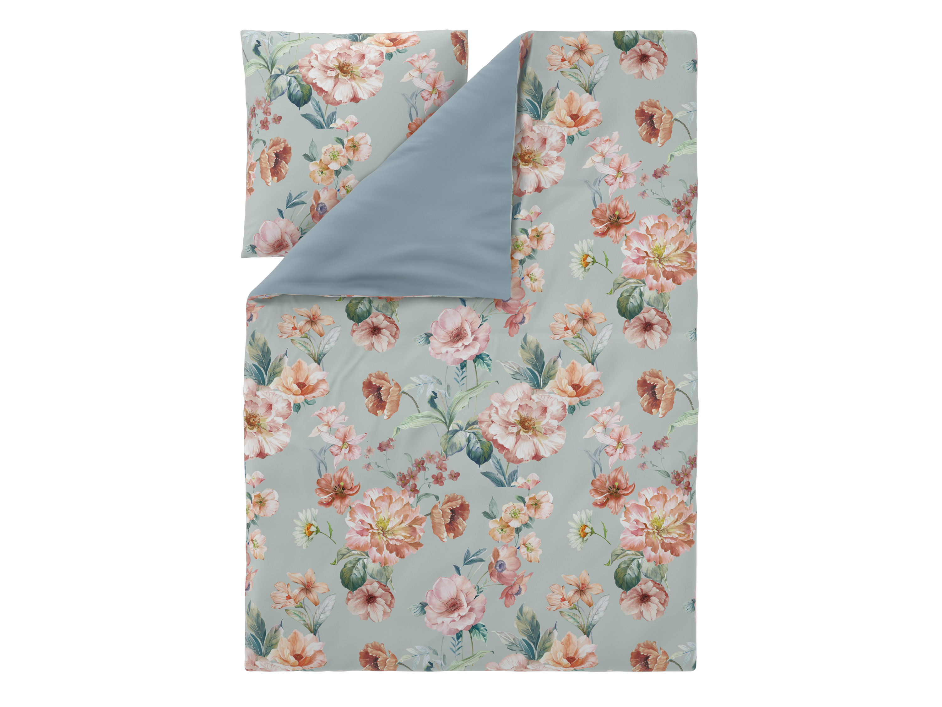 Livarno Pościel z mikrowłókna satynowego, 140 x 200 cm Kwiaty
