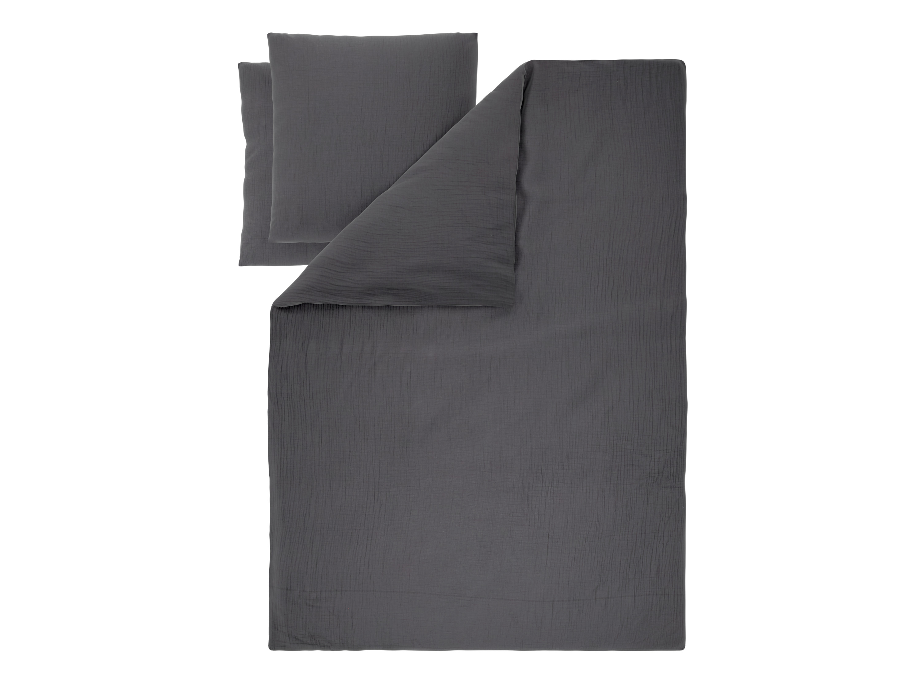 Livarno Pościel z bawełny muślinowej, 160 x 200 cm Ciemnoszary