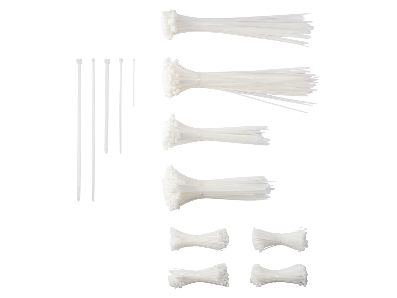 Parkside Zestaw opasek zaciskowych, 1000 sztuk Biały