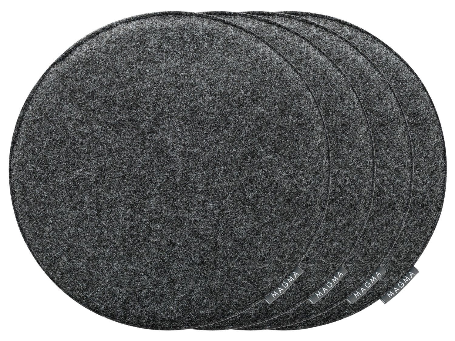 Komplet 4 poduszek na krzesło Magma Avaro Okrągły, Antracytowy