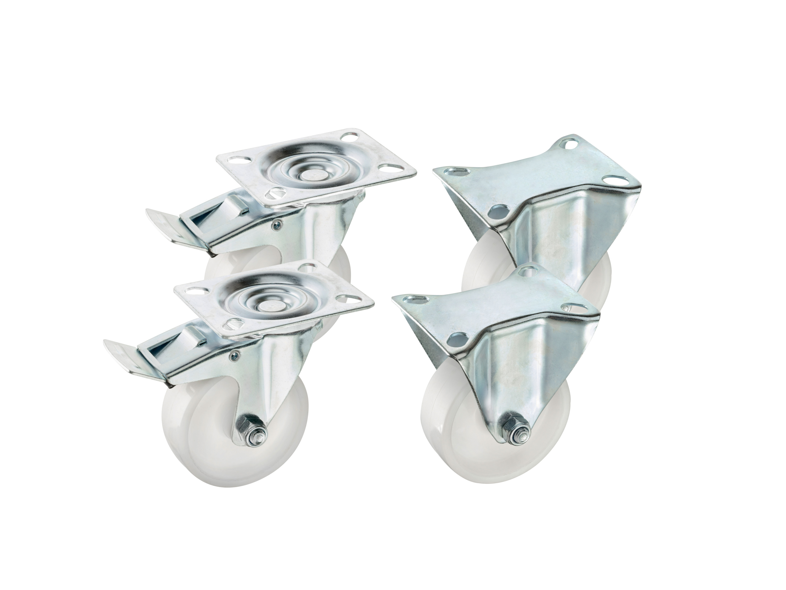 Parkside Kółka skrętne / Kółka meblowe / Kółka transportowe 4-częściowy zestaw kółek transportowych