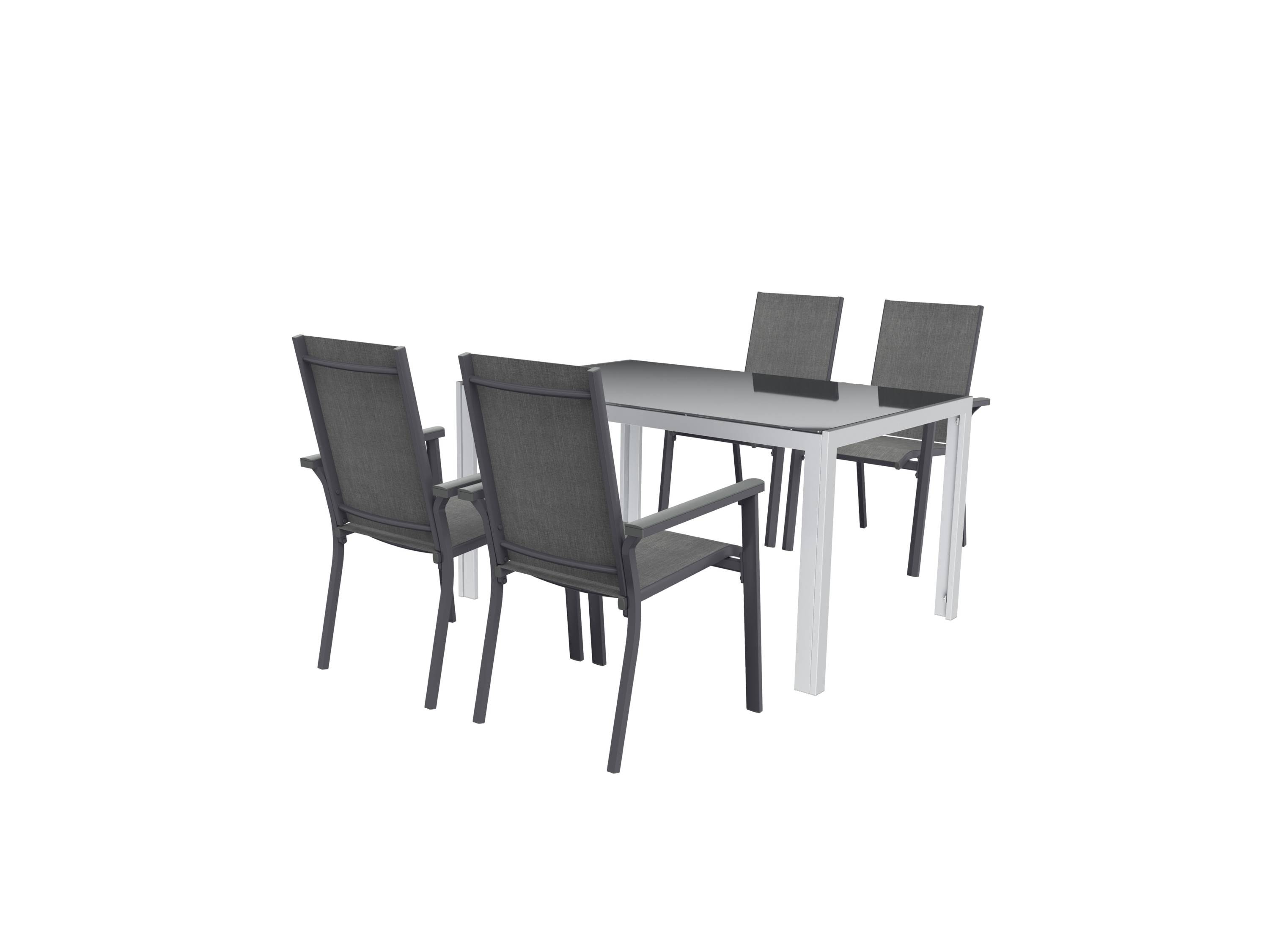 Livarno home Zestaw aluminiowych mebli ogrodowych Houston, stół i 4 krzesła