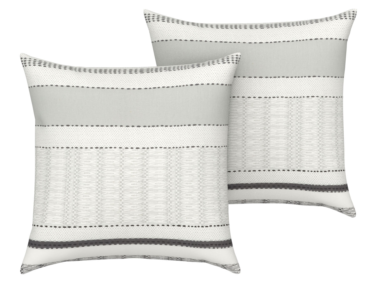 Livarno home Poszewki na poduszki 40 x 40 cm, 2 sztuki Paski/szary
