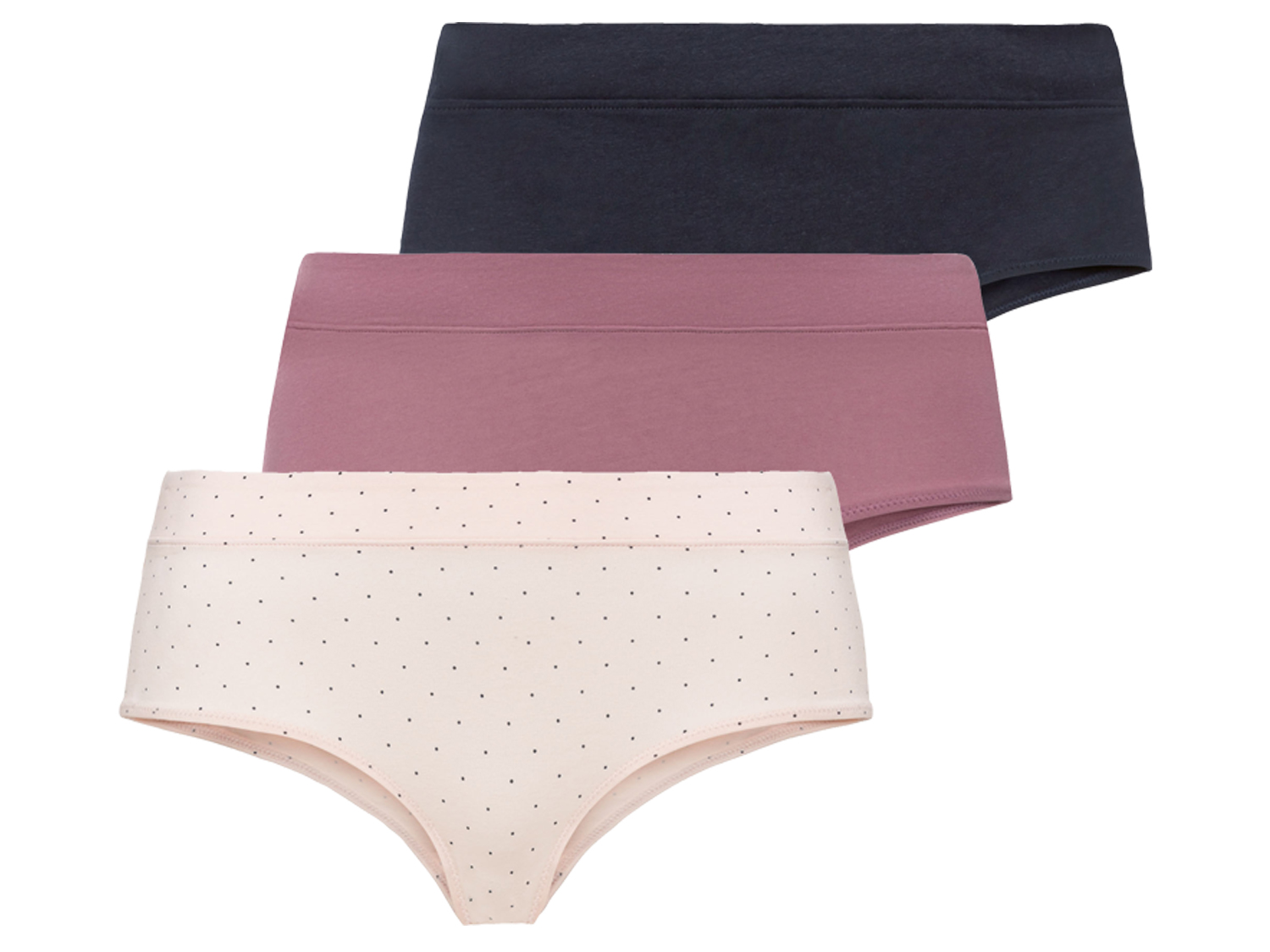 esmara Majtki damskie z biobawełną, 3 pary XS 32-34, maine/oliwkowy/różowy