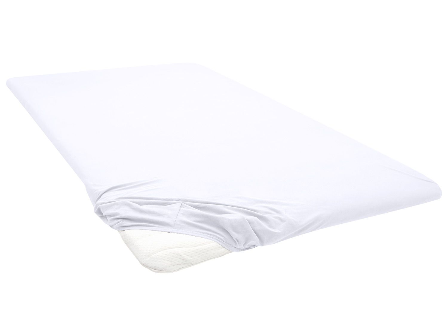 Biberna Prześcieradło z dżerseju z gumką Biały, 90 - 100 x 200 cm