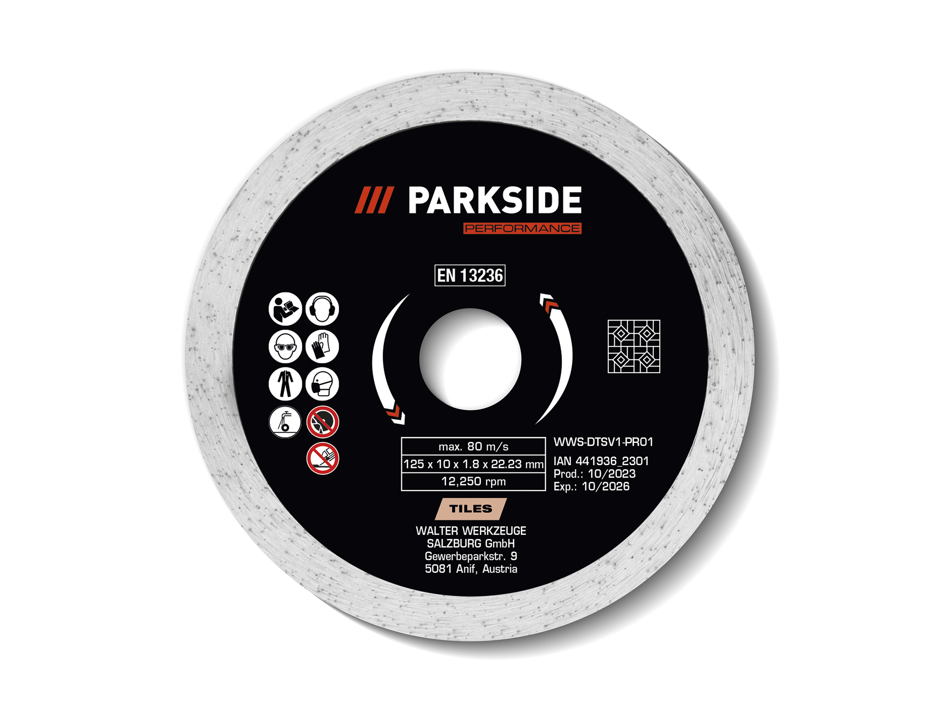 Parkside Performance Tarcza diamentowa, Ø 125 mm Pełne ostrze
