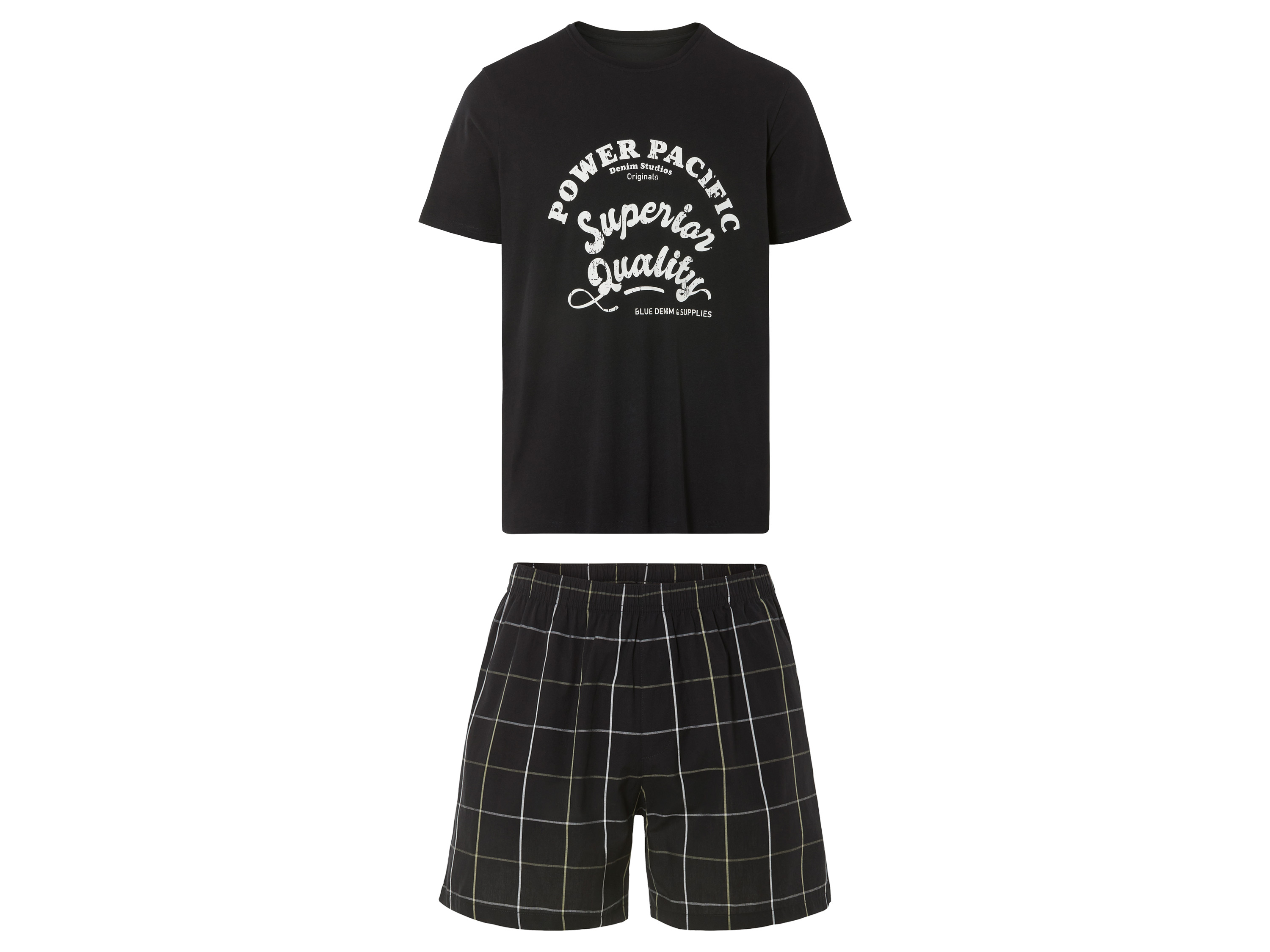 Livergy Piżama męska z bawełny Czarny, L 52-54