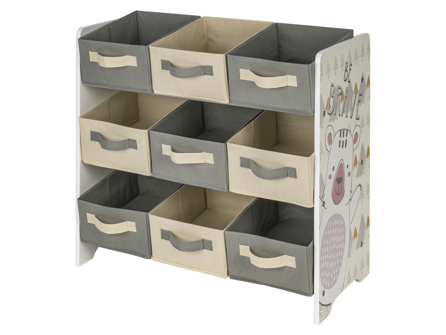 Livarno home Regał z 9 wyjmowanymi, tekstylnymi pojemnikami Biały