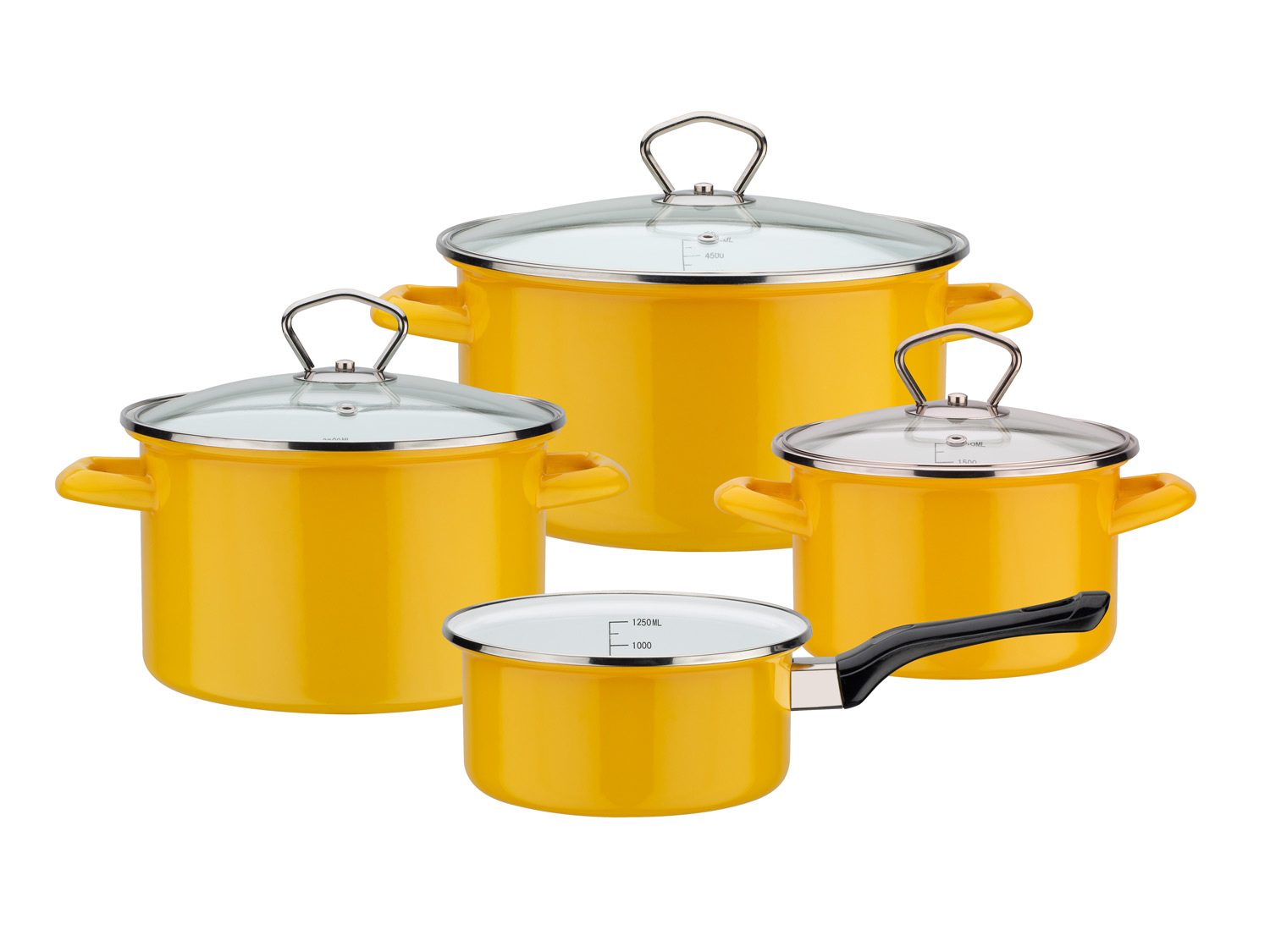 Zestaw garnków do gotowania Gsw, 7 elementów Żółty